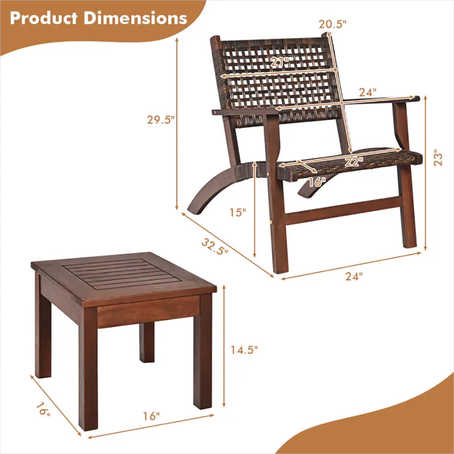 SunJet WJCAV4FXWDTC Patio-Conversation-Sets - View #5