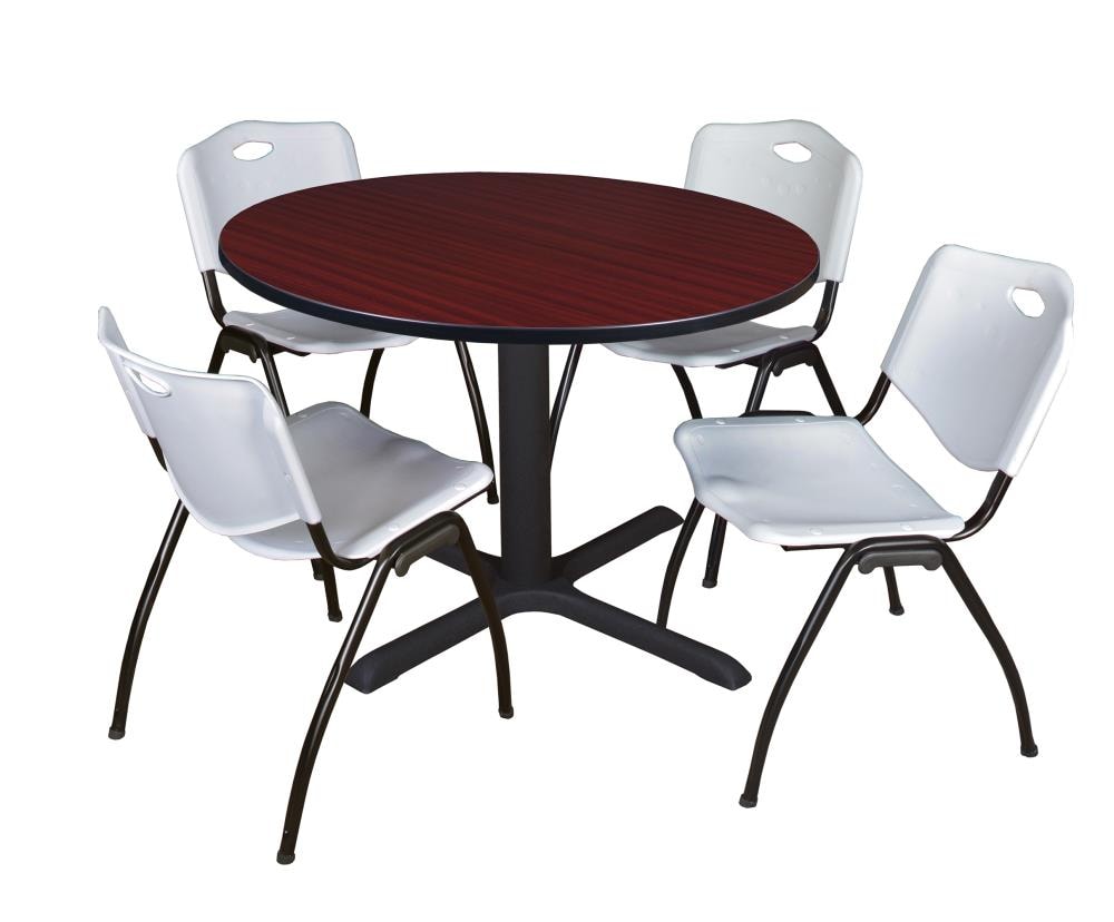 Regency TB48RNDMH47GY Breakroom Brown 4-Person Training Table (48-in W x 29-in H)