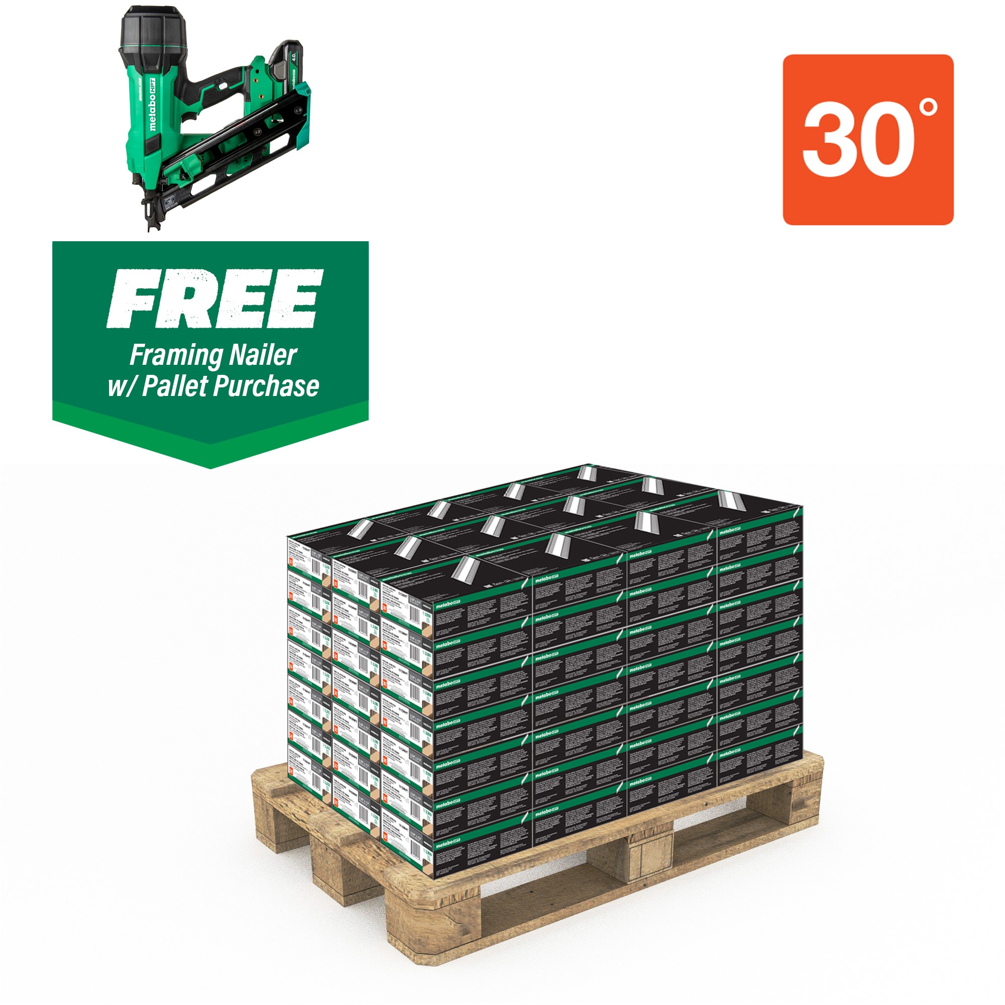 Metabo HPT 15109NR1890DCAM 3-in x 0.131-in 30 -Degree Bright Smooth Shank Collated Framing nails ( 210000 -Per Pallet )