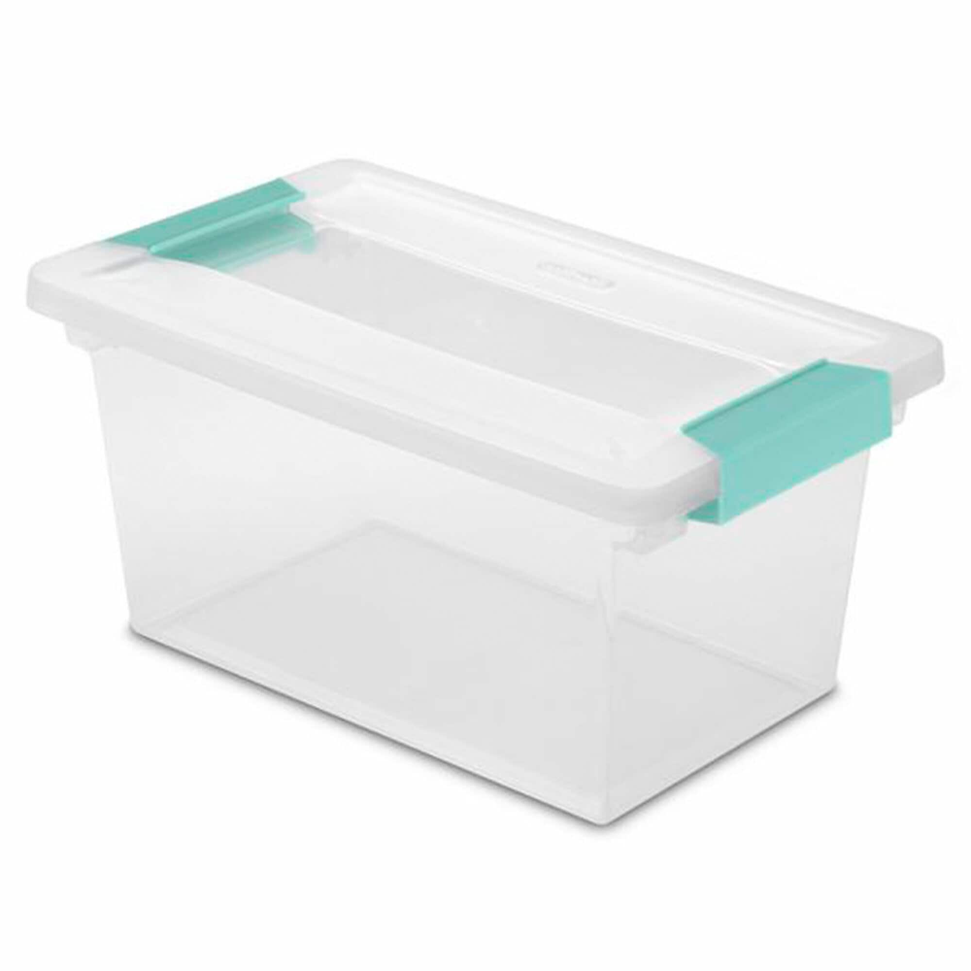 Sterilite 64 Qt Latching Box Large Stackable Clear Plastic Storage Totes, 6  Pack & Deep Clip Container Bins for Organization and Storage, 4 Pack