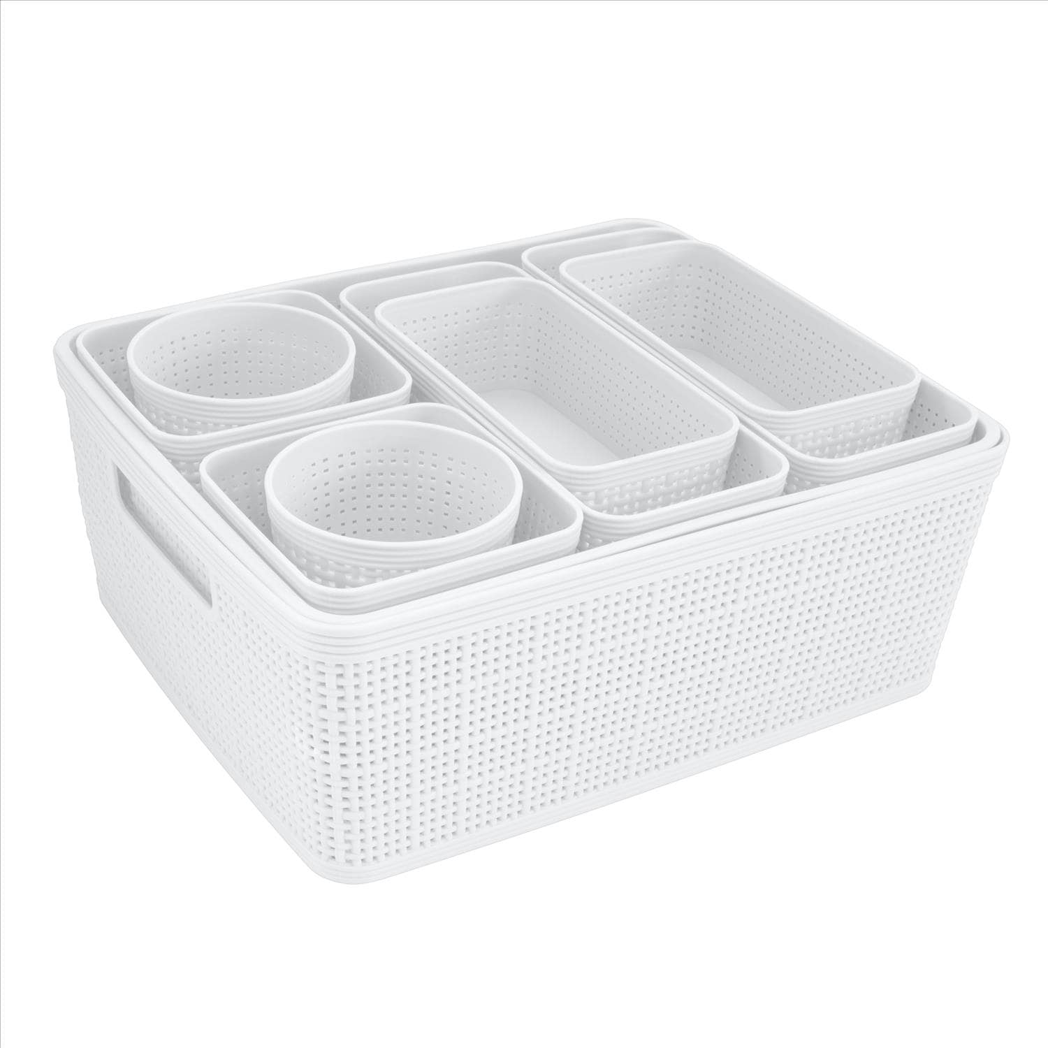 Simplify 4-Pack 12.76-in x 3.66-in Clear Plastic Drawer Organizer in the Drawer  Organizers department at