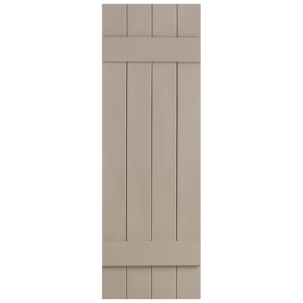 Alpha VNBB4J39SA 14.31-in W x 39-in H Sandstone Board and batten Exterior Shutters ( 2 -Pack )