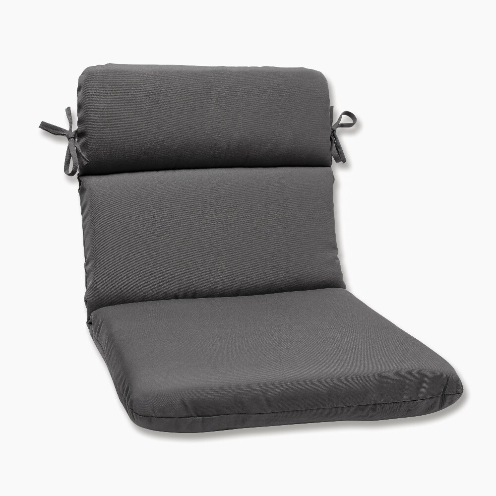 Pillow Perfect 546834 Fortress Canvas Charcoal 40.5-in x 21-in Grey Patio chair cushion