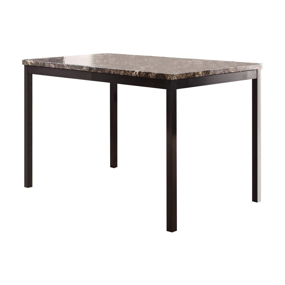 Homelegance Tempe Black Transitional Dining Table, Faux Marble with ...