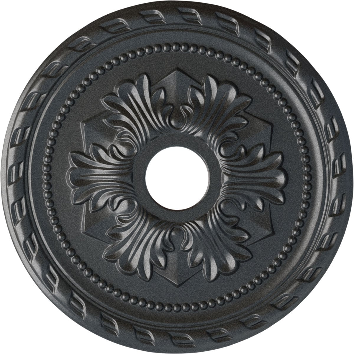 Ekena Millwork CM20PMPES Palmetto 20.875-in W x 20.875-in L Painted Pewter Polyurethane Whole Ceiling Medallion