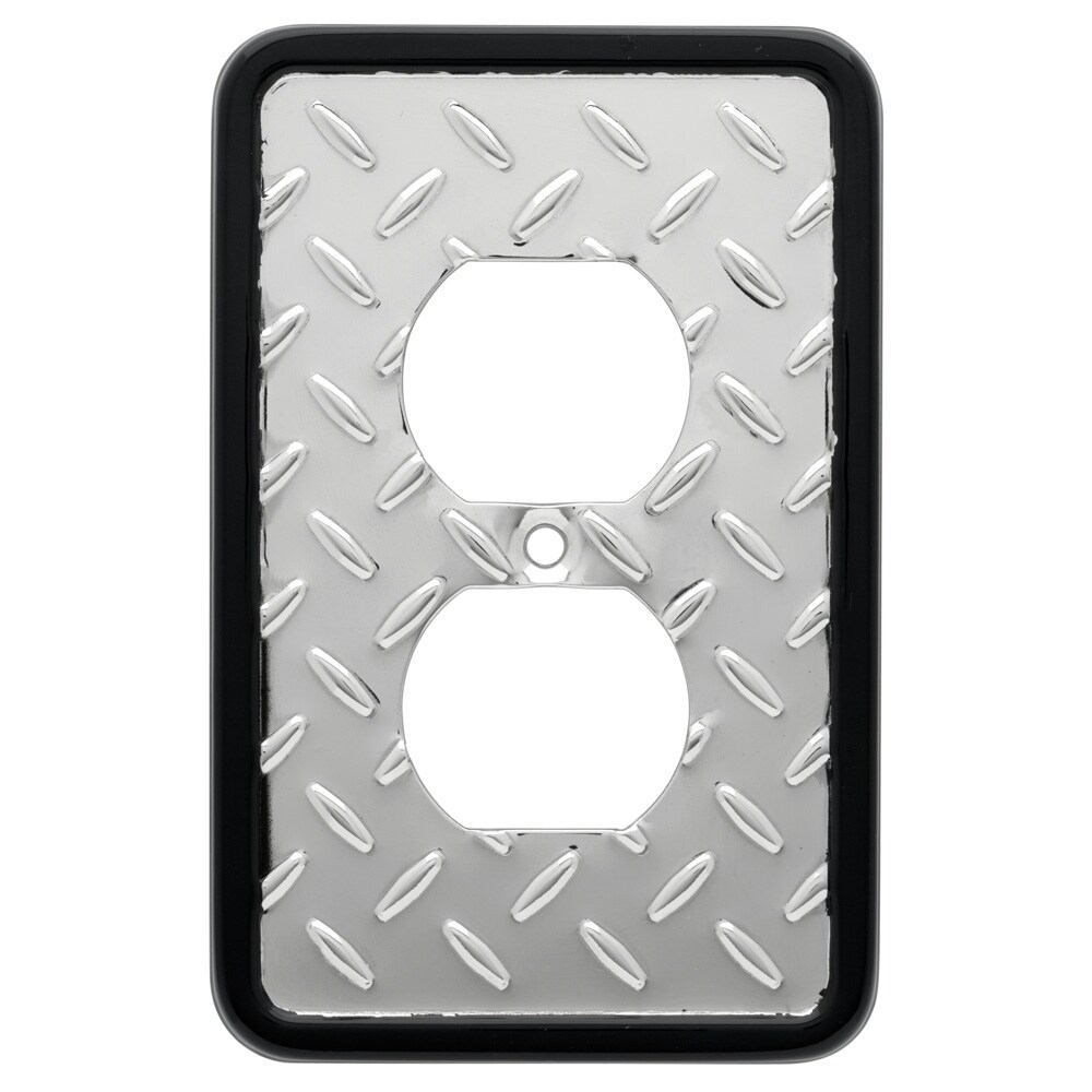 Brainerd 135859 1-Gang Polished Chrome and Black Round Standard Wall Plate