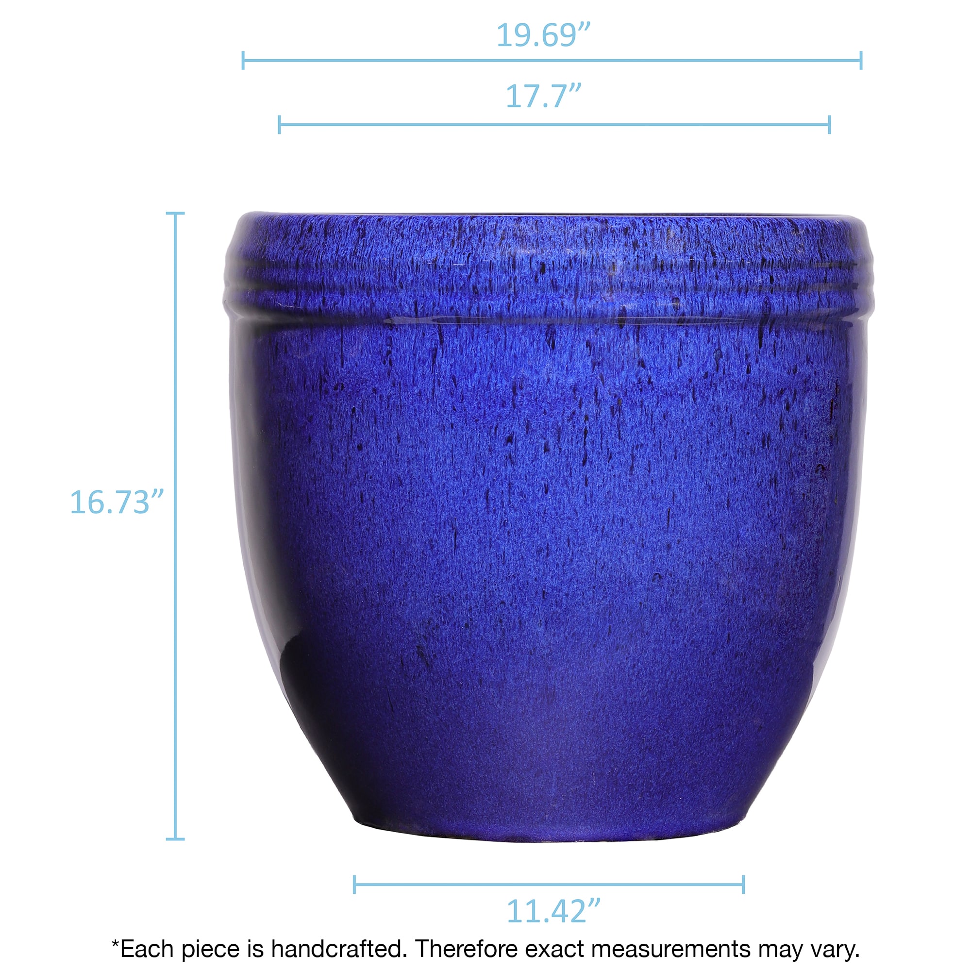 Hedley & Bennett HB001698 8 Square Pot Holder - Cotton, Blueberry Blue