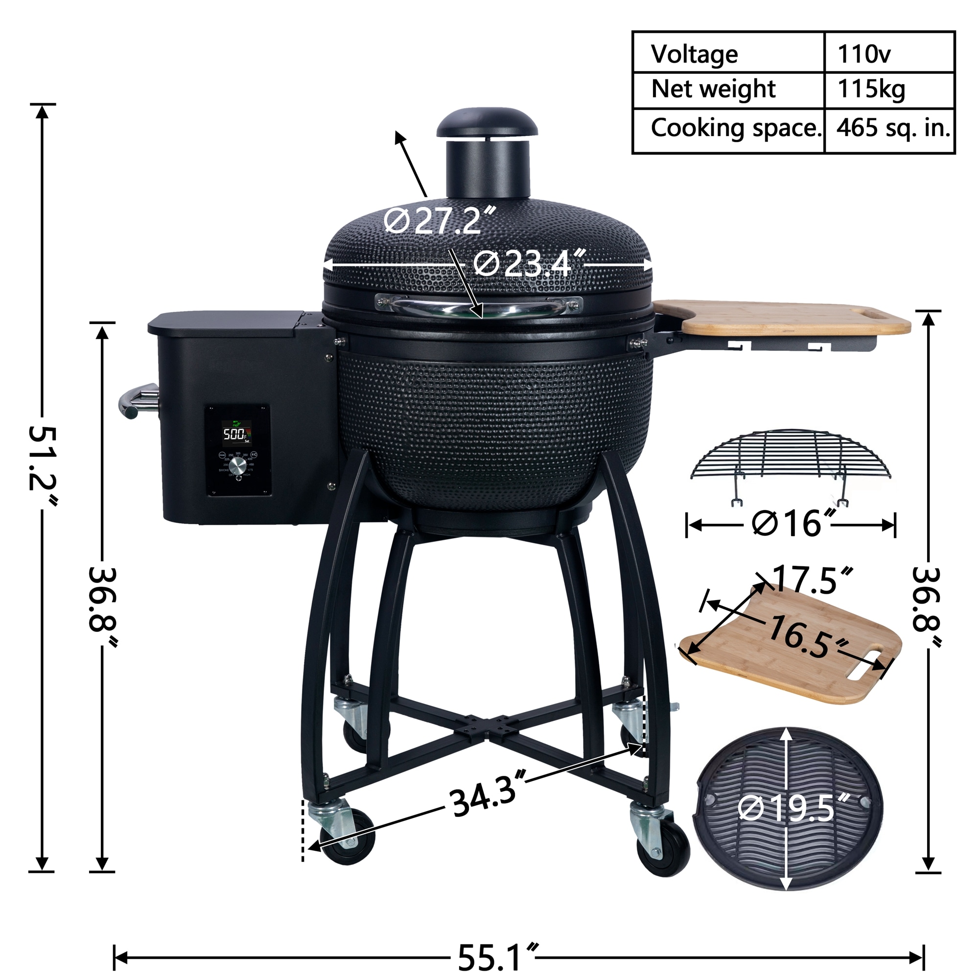 Maocao Hoom JL476BLK Pellet-Grills - View #2