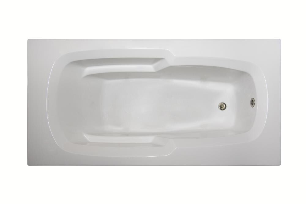 Designer 36-in x 72-in White Acrylic Drop-In Soaking Bathtub (Reversible Drain) | - WaterTECH S7236 WHITE