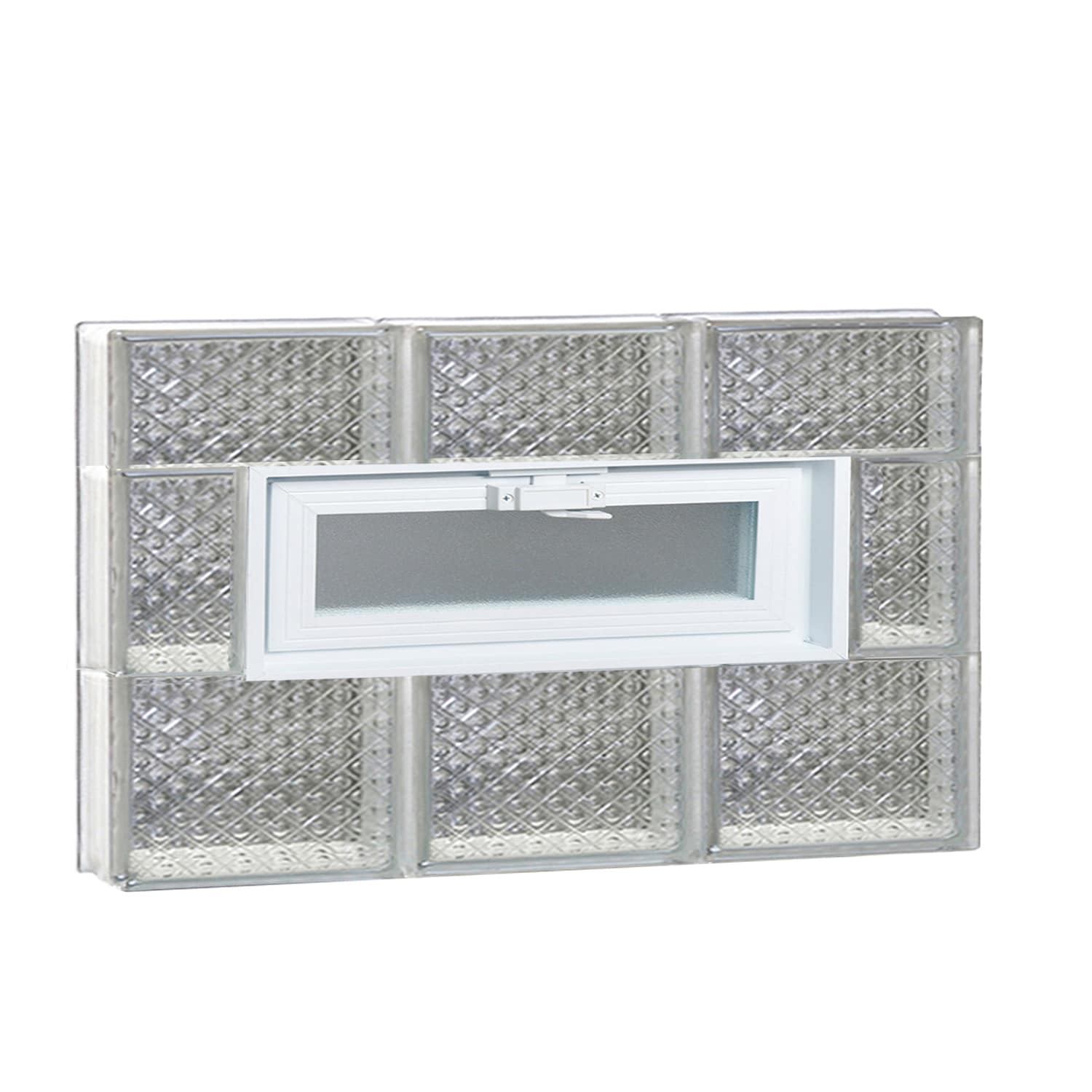 REDI2SET V2418DP Diamond Glass 23-1/4-in x 17-1/4-in Frameless Replacement Vented Glass Block Window