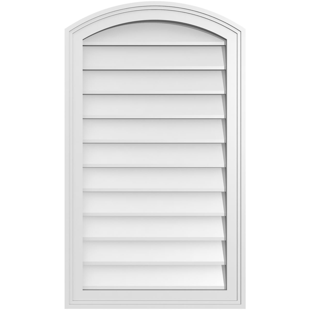 Ekena Millwork GVPAR20X3402SN 20-Inches x 34-Inches Off-white Round top PVC Gable Louver Vent