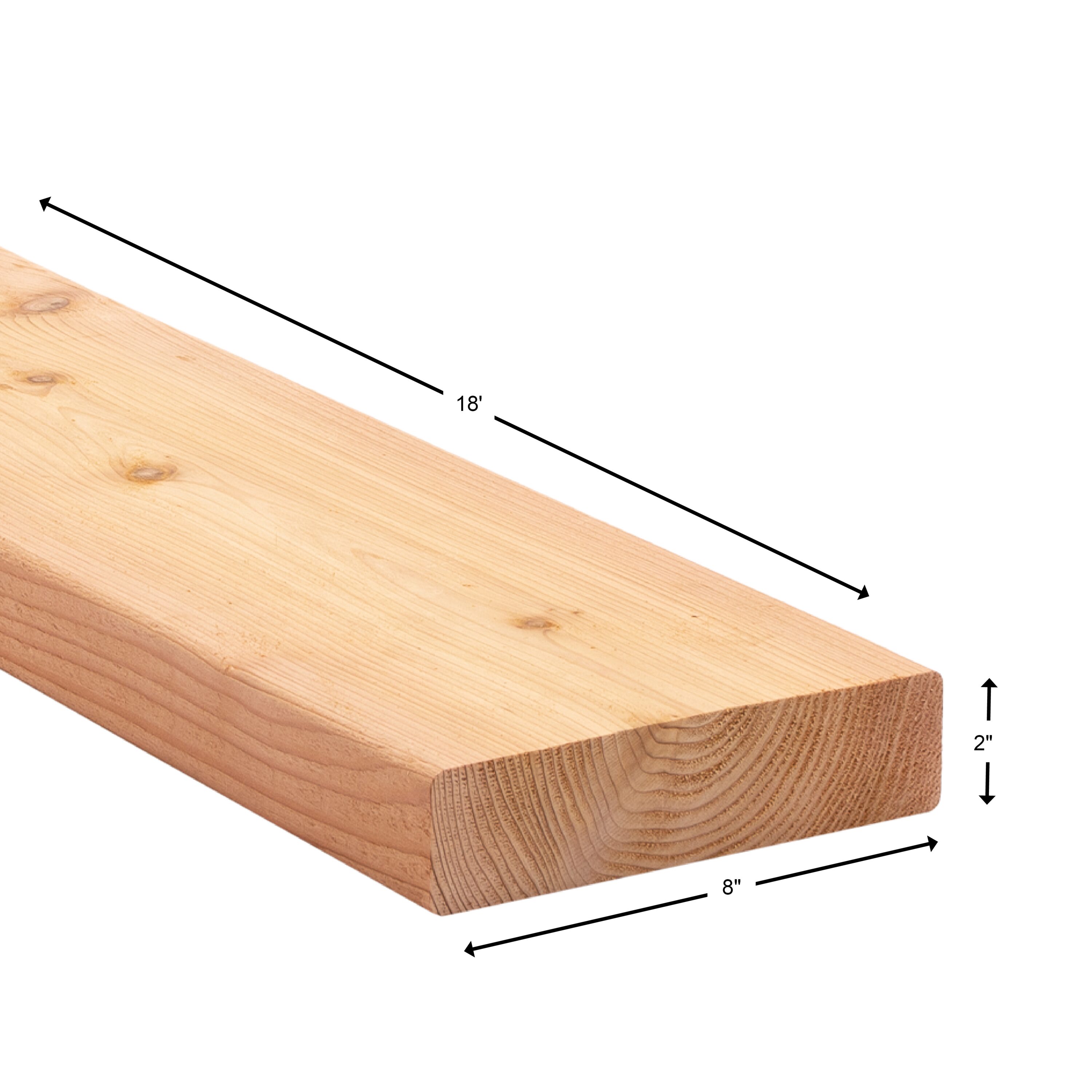 2in x 8in x 18ft Cedar Green Lumber in the Dimensional Lumber