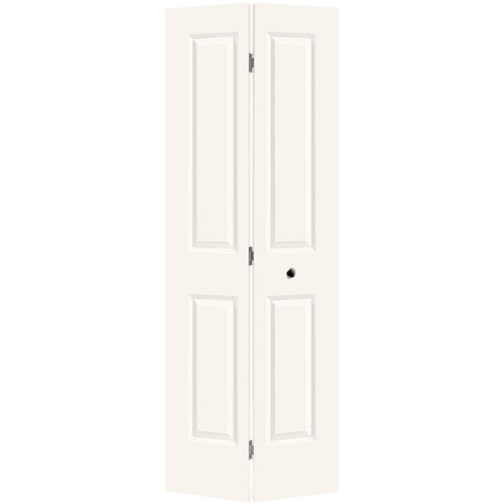 Masonite 1316231 Traditional 30-in x 80-in White 4 panel square Smooth Hollow core Prefinished Molded composite Closet Bifold Door ( Hardware Included )