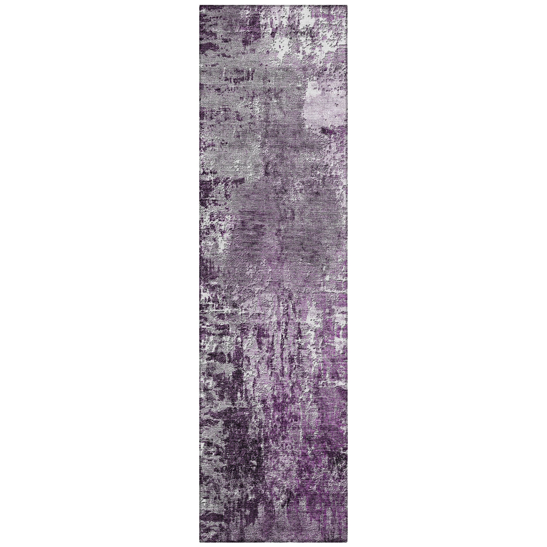 Addison Rugs ACN718EG2X8 Chantille ACN718EG 2 x 7 (ft) Polyester Eggplant Rectangular Indoor/Outdoor Geometric Machine washable Area rug