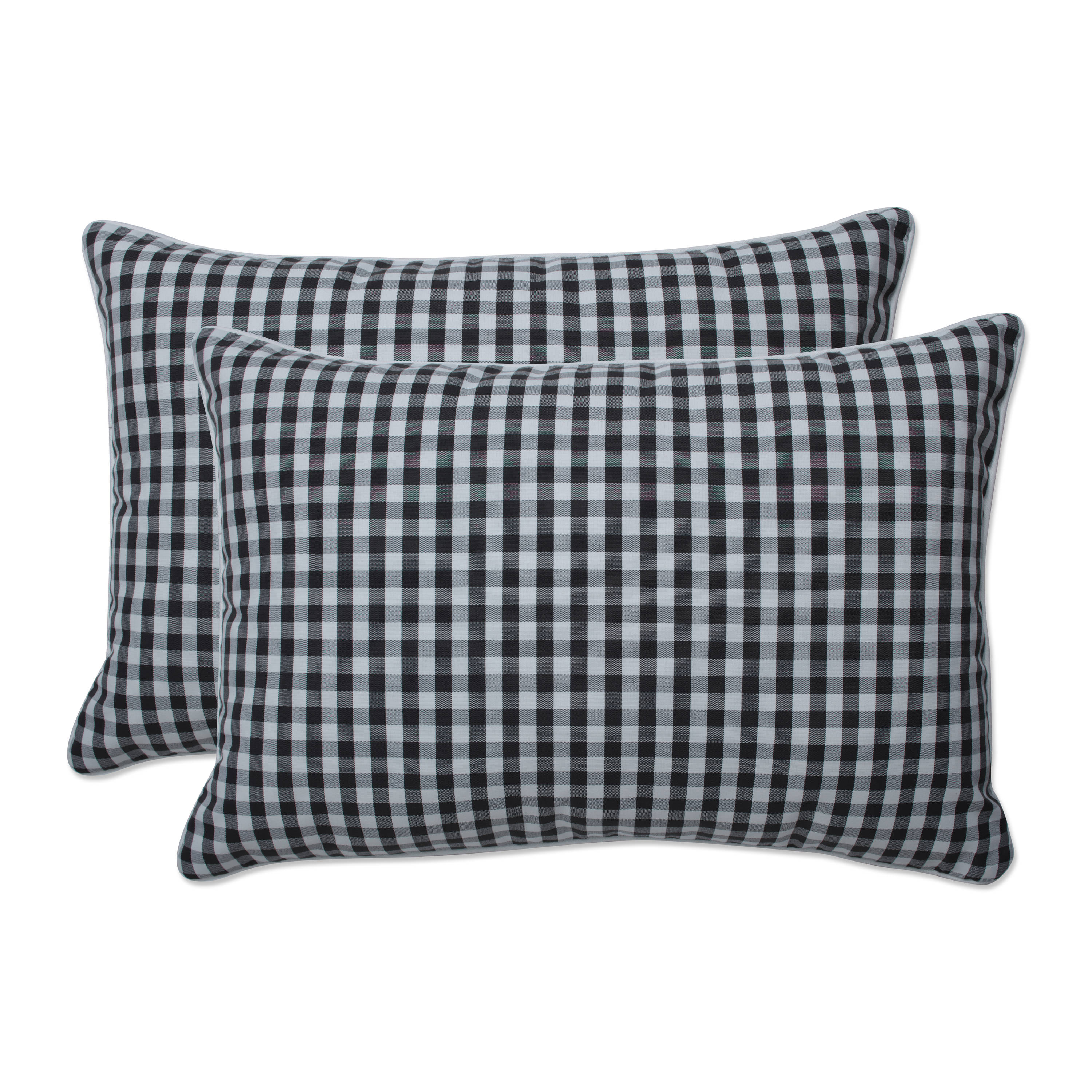 Pillow Perfect 674858 2-Pack Graphic Print Black Rectangular Throw Pillow