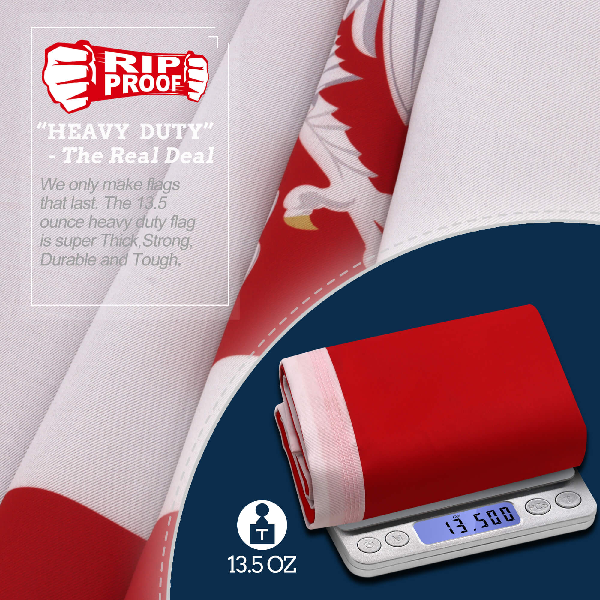 Rip-Proof Double Sided 3-Ply Poland State Ensign Flag 3x5 Foot