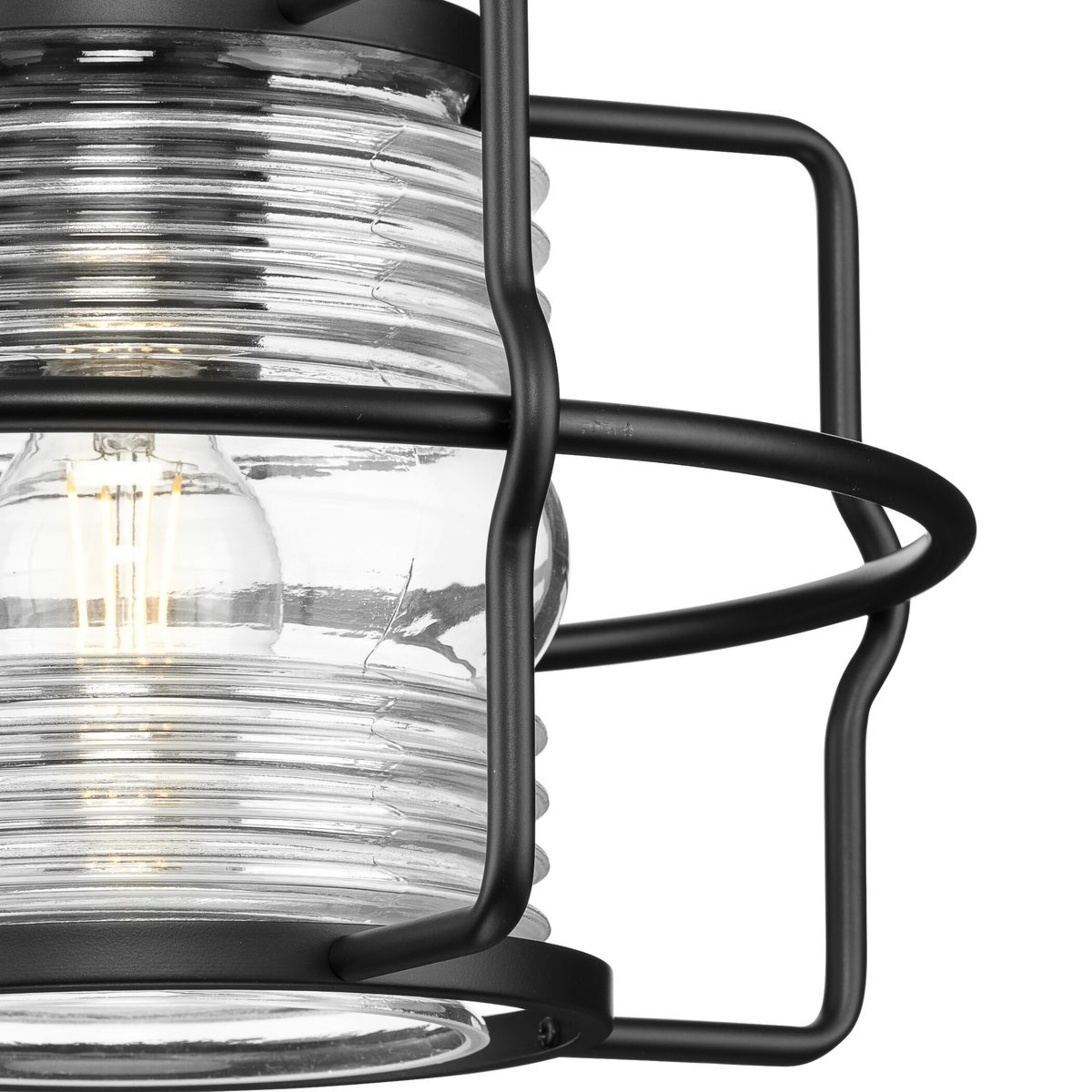 Keegan 13" Matte Black Glass Outdoor Hanging Lantern