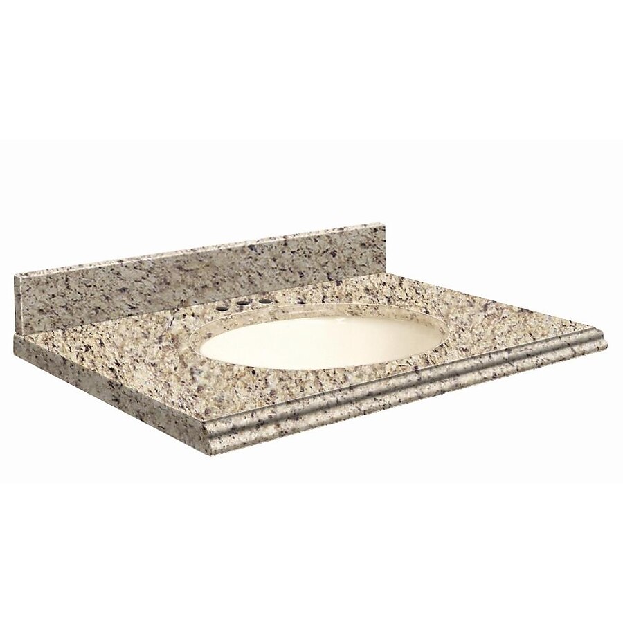 Transolid 49-in Giallo Ornamental Granite Single Sink Bathroom Vanity Top Transolid 49-in Giallo Ornamental Granite Single Sink Bathroom Vanity Top