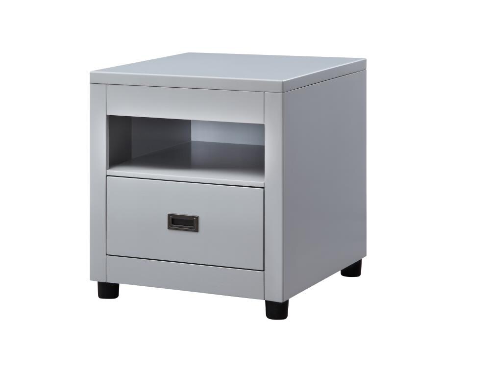 Better Homes & Gardens Oaklee Square End Table with Small Storage Drawer,  Charcoal Finish