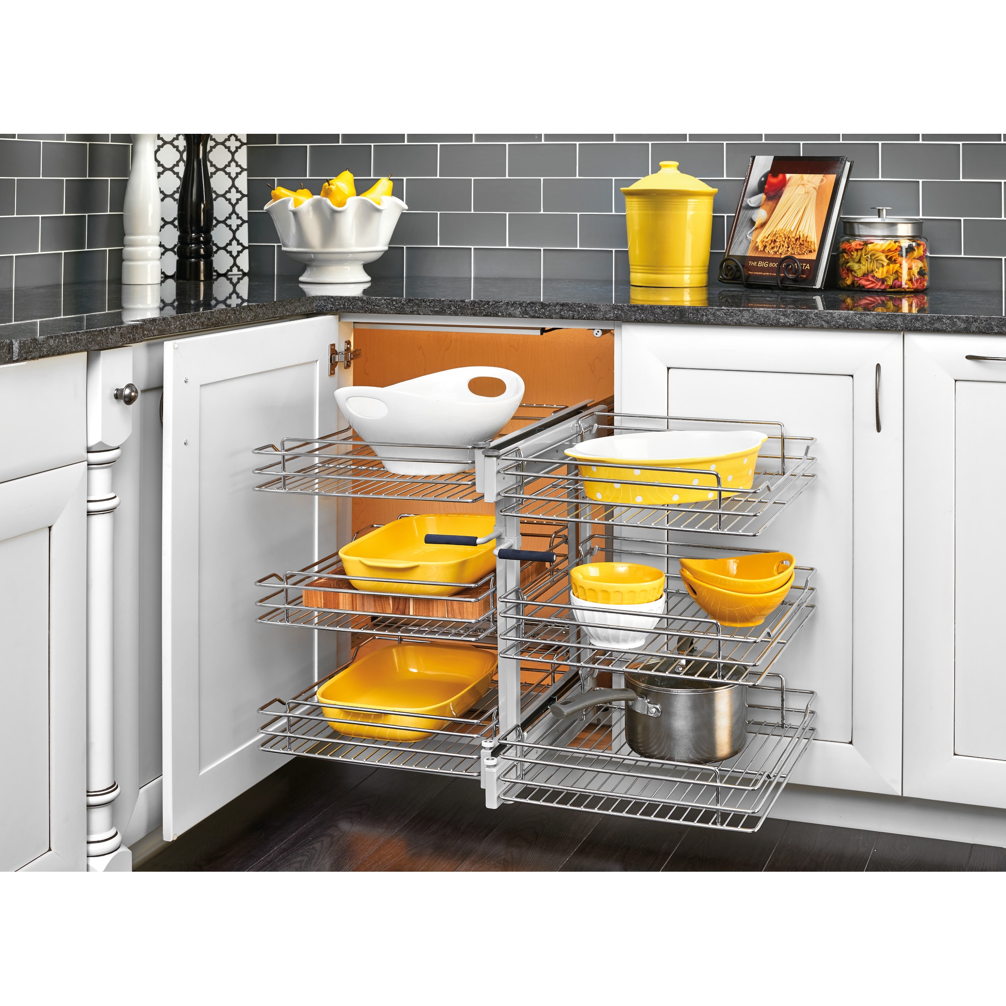 Rev-A-Shelf Single-Tier Pull-Out Baskets 20.5-in W x 6-in H 1-Tier Cabinet-mount  Metal Soft Close Pull-out Sliding Basket Kit in the Cabinet Organizers  department at