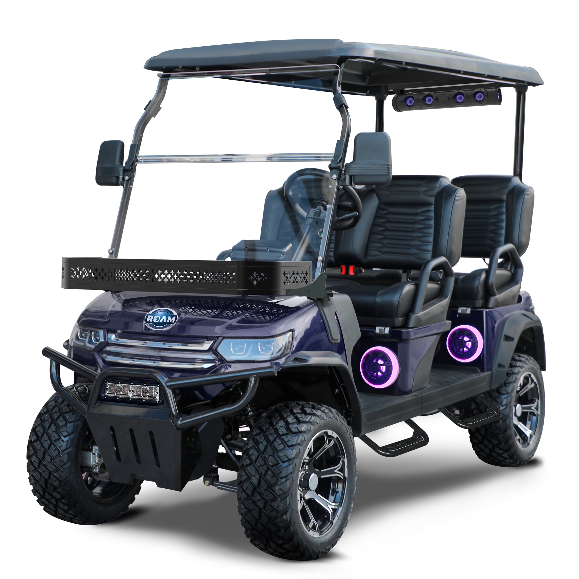 Phantom VEN4LIFT-MBLU Venture Lifted 4 Passenger Electric Golf Cart with Lithium Battery, Mediterranean Blue