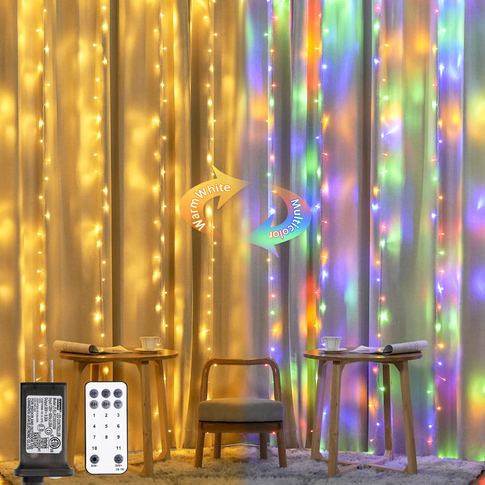 IJBUHV Curtain lights with remote control in the Halloween Lights ...