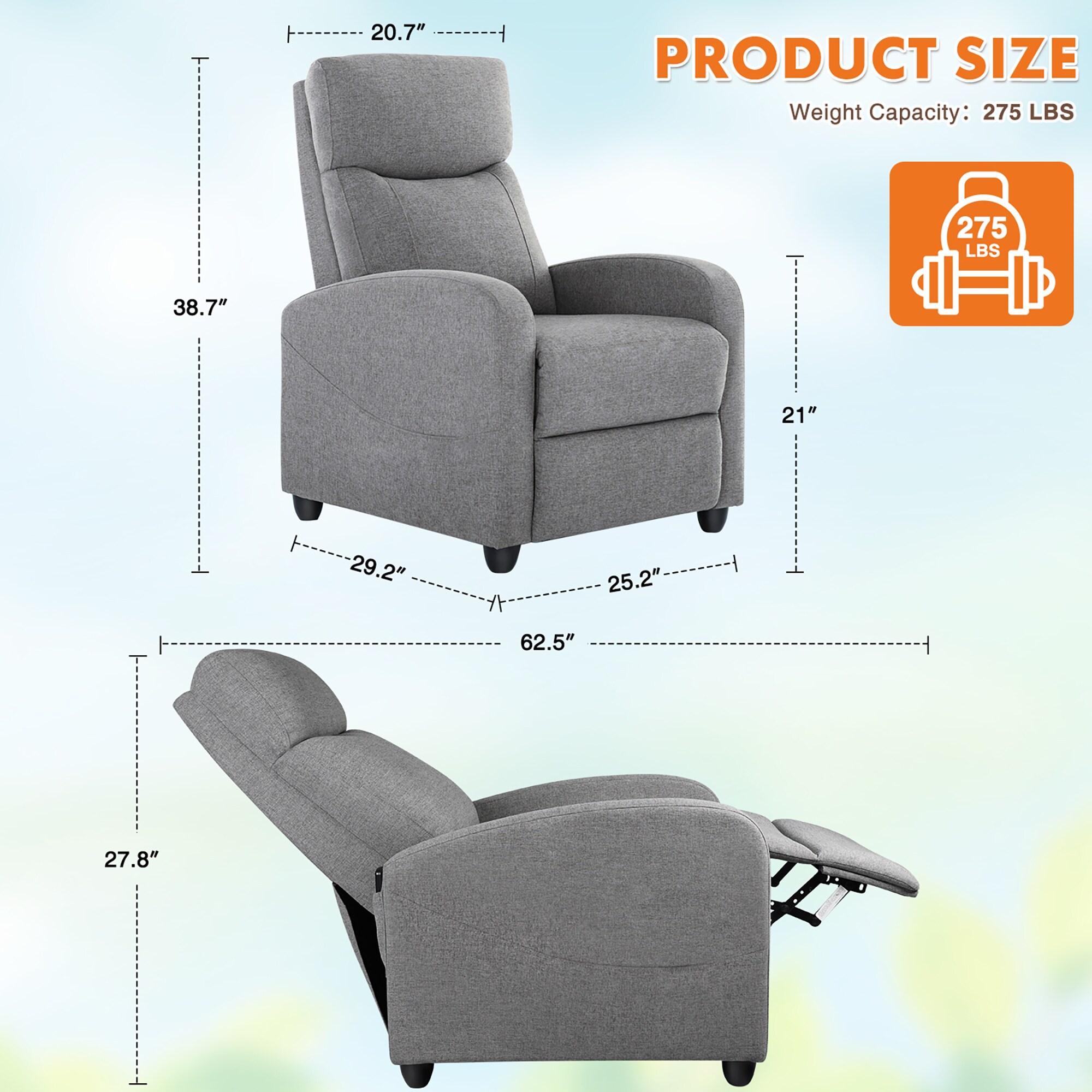 Sumyeg WF-HW65860GR-LA recliners - View #7