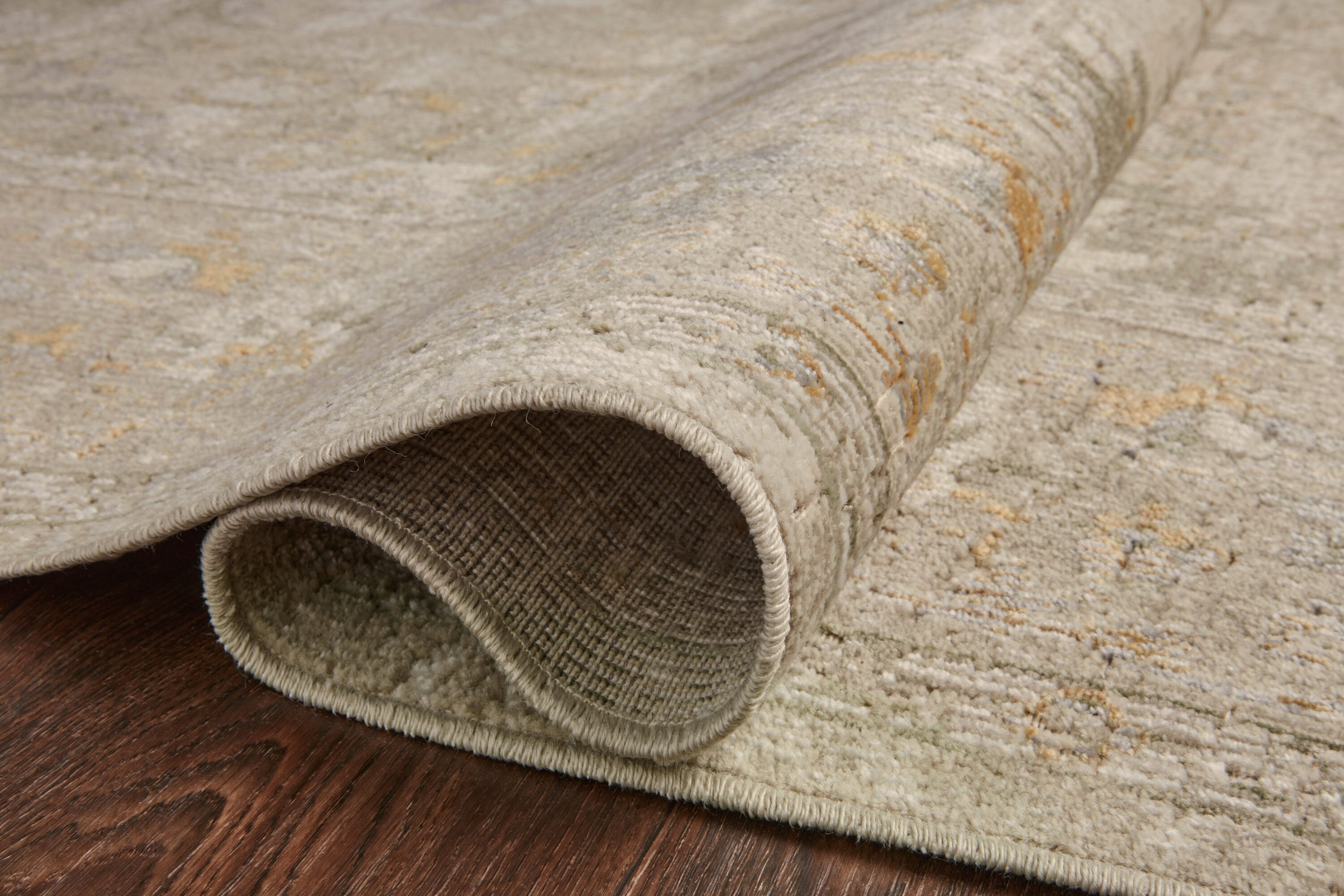 Ivory/Natural Reversible Easy-Care Rectangular Synthetic Rug 10' x 14'
