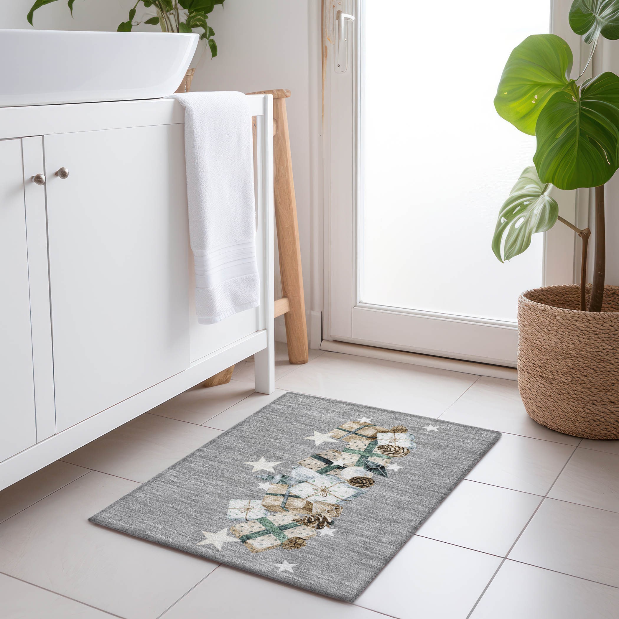 Addison Rugs ACN1825GY20X30 Chantille ACN1825GY 1 x 2 (ft) Loomed Polyester Gray Rectangular Indoor/Outdoor Machine washable Area rug