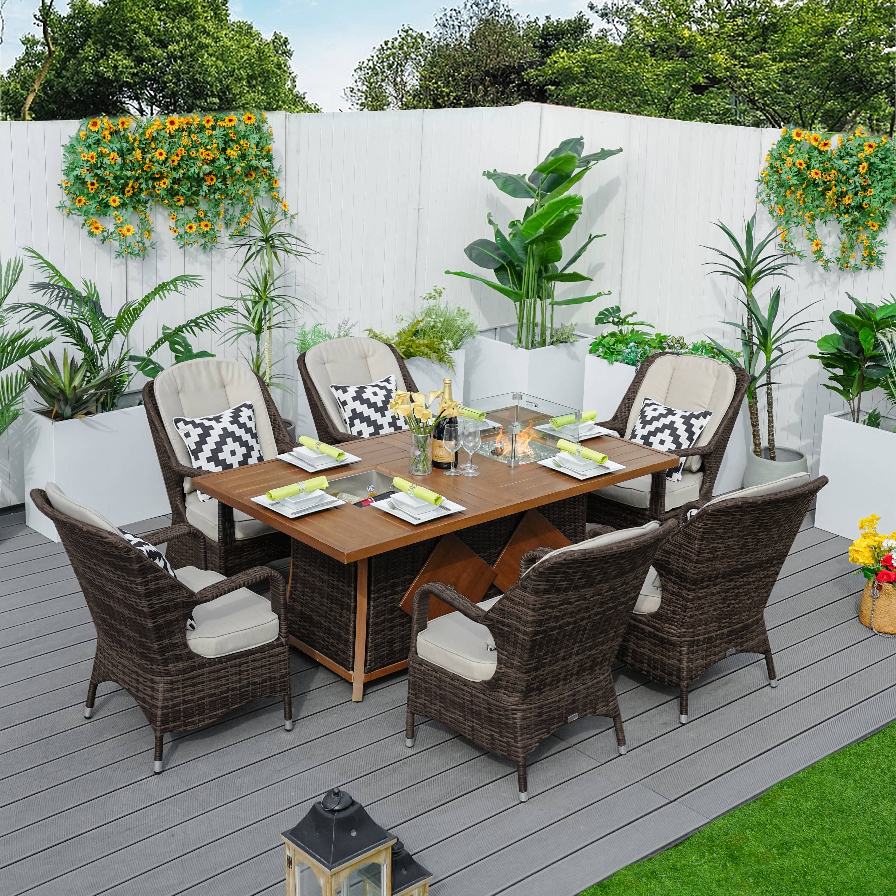 Direct Wicker DWG-1106FI-BR Patio-Dining-Sets - View #2