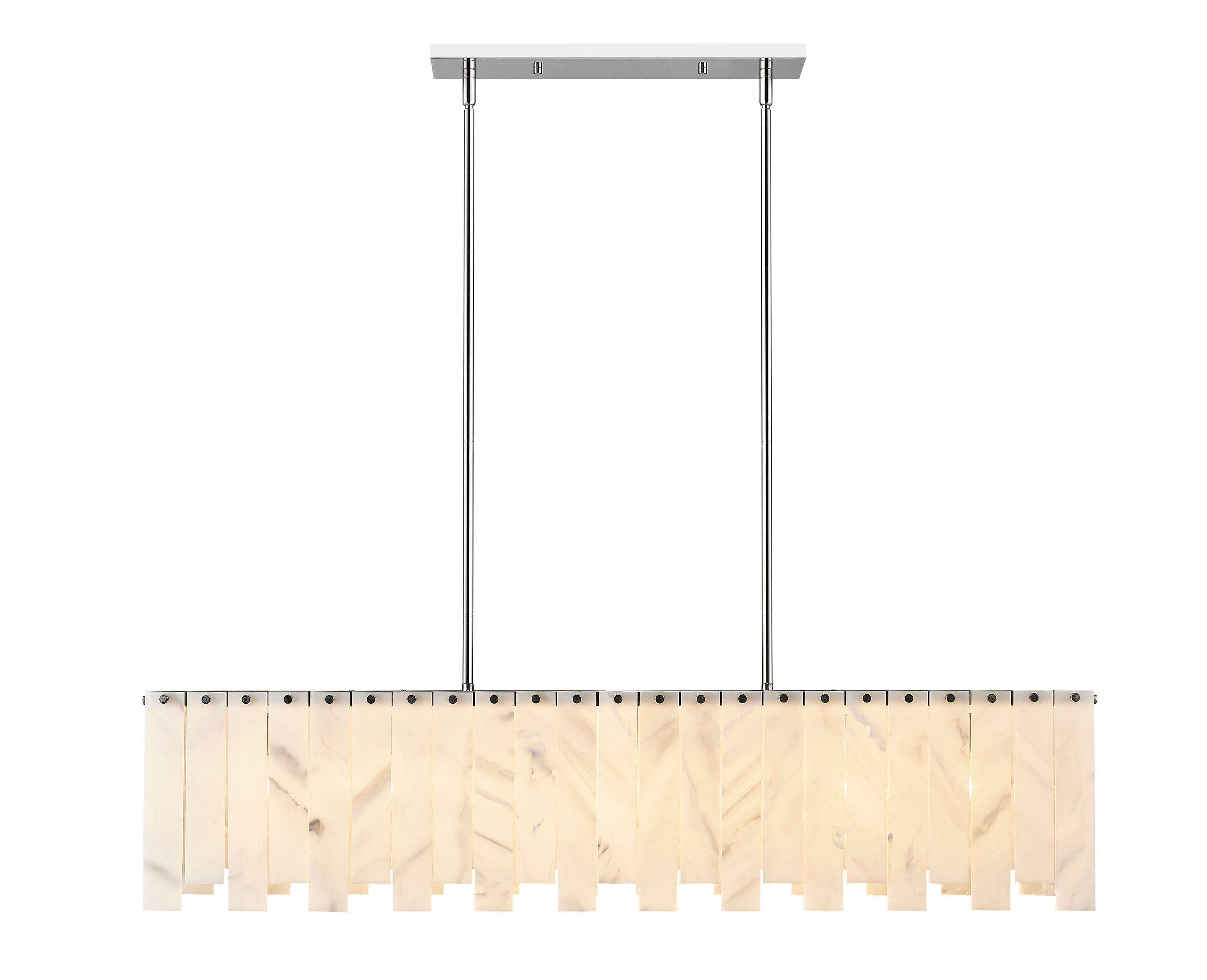 Viviana Polished Nickel 49" Art Deco Island Chandelier