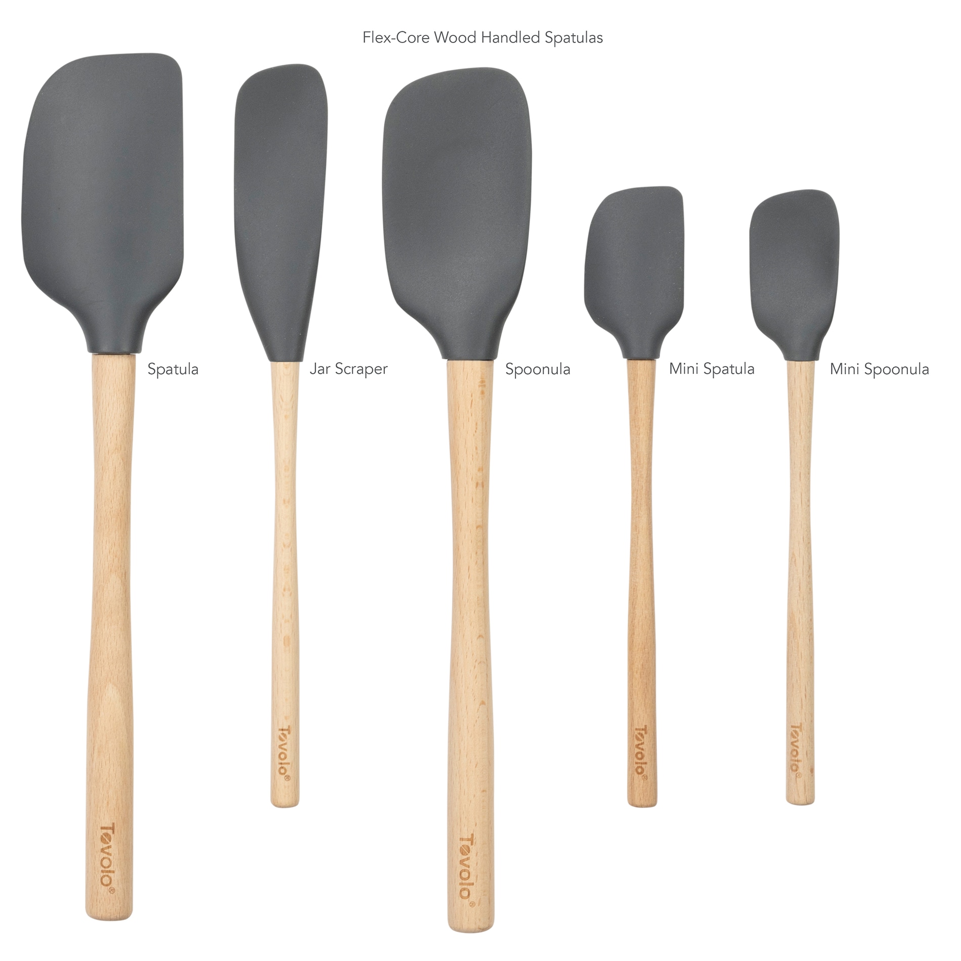 Tovolo 5-Piece Charcoal Spatula Set in the Kitchen Tools