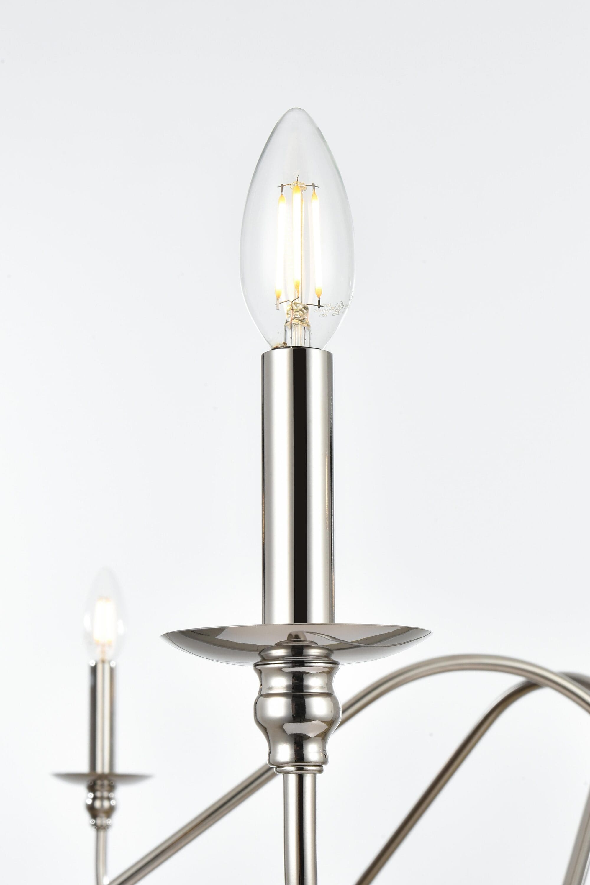 Polished Nickel 60" 6-Light Candle Chandelier