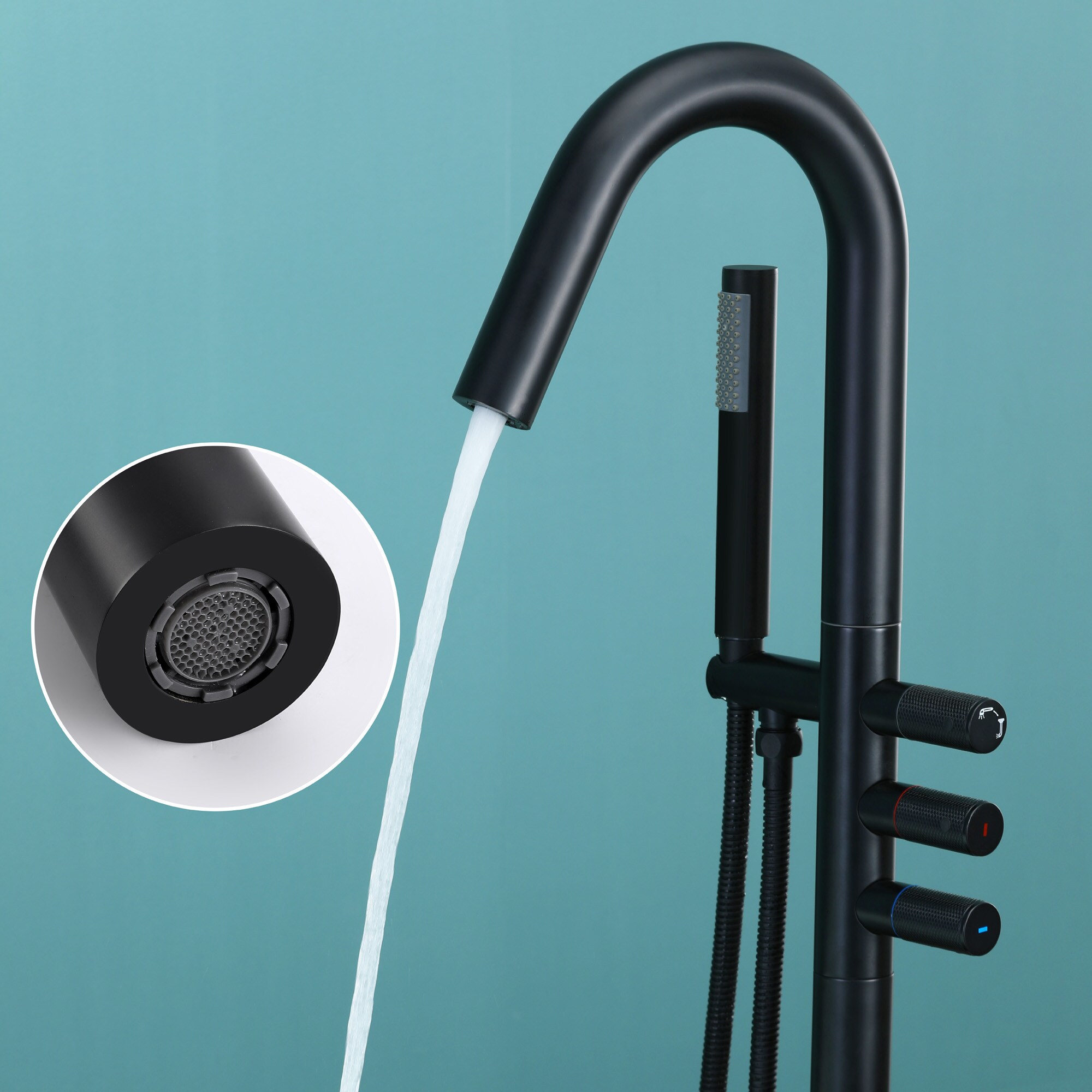 WELLFOR SMG-18013MB Roman-Tub-Faucets - View #8