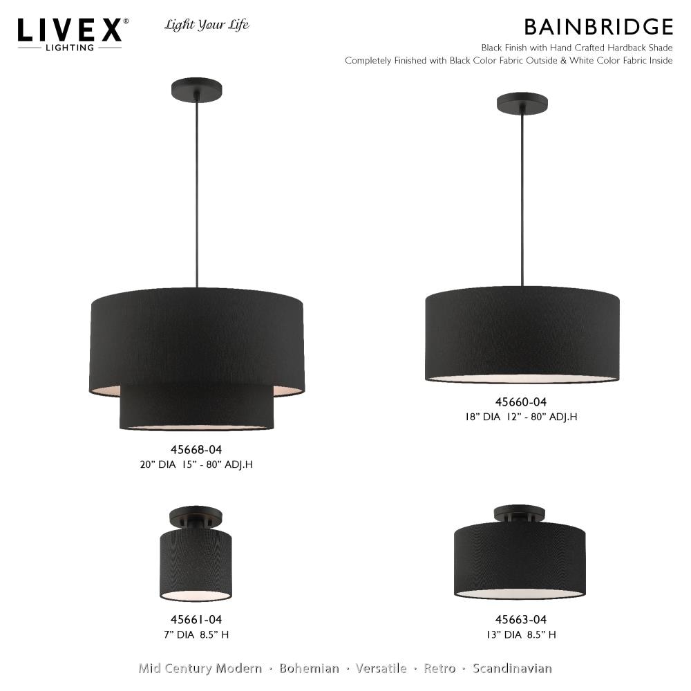 Bainbridge Modern White Drum LED Semi-Flush Mount Light