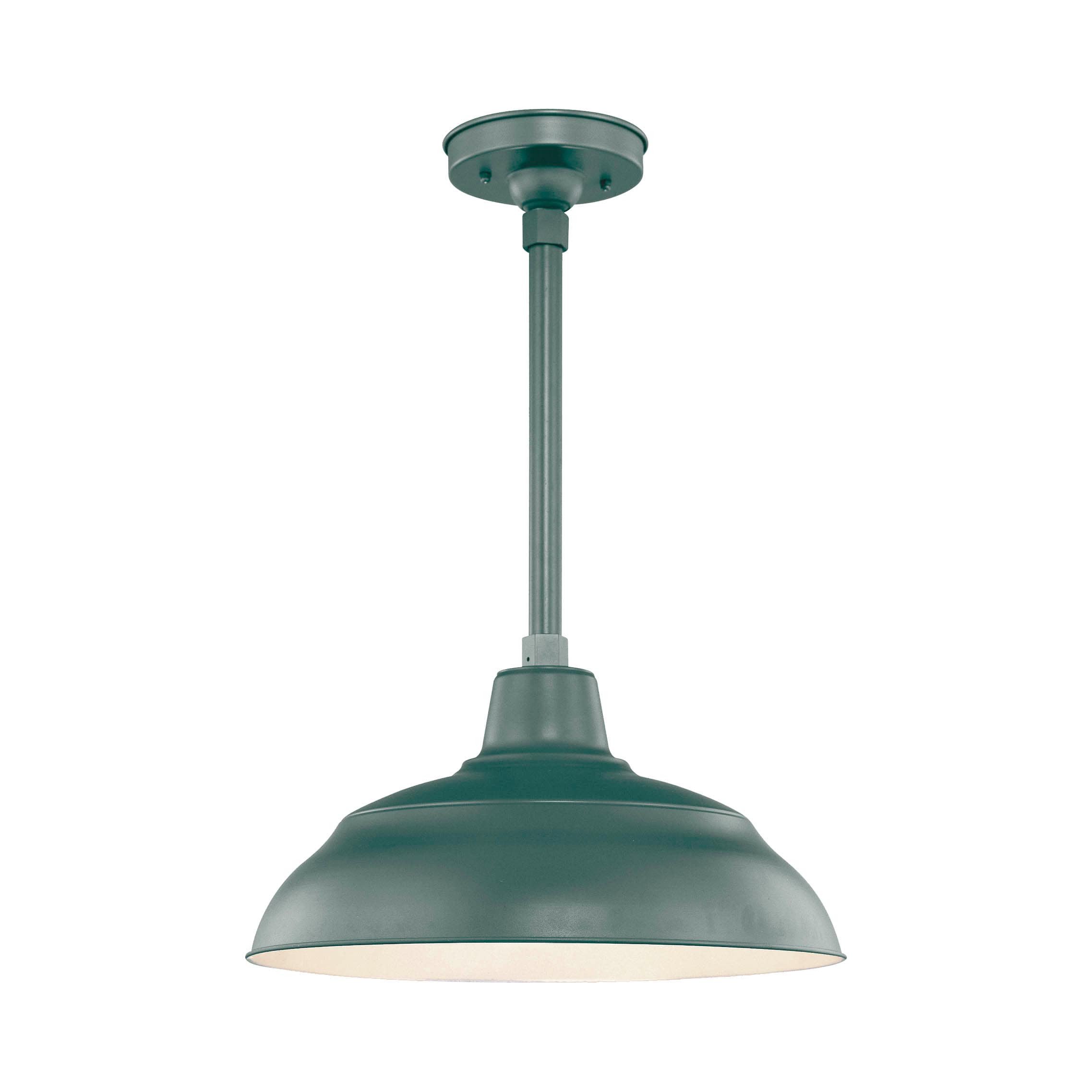 Millennium Lighting RWHS17-SG R Series 1 -Light Satin Green Farmhouse Dome Medium Hanging Pendant light
