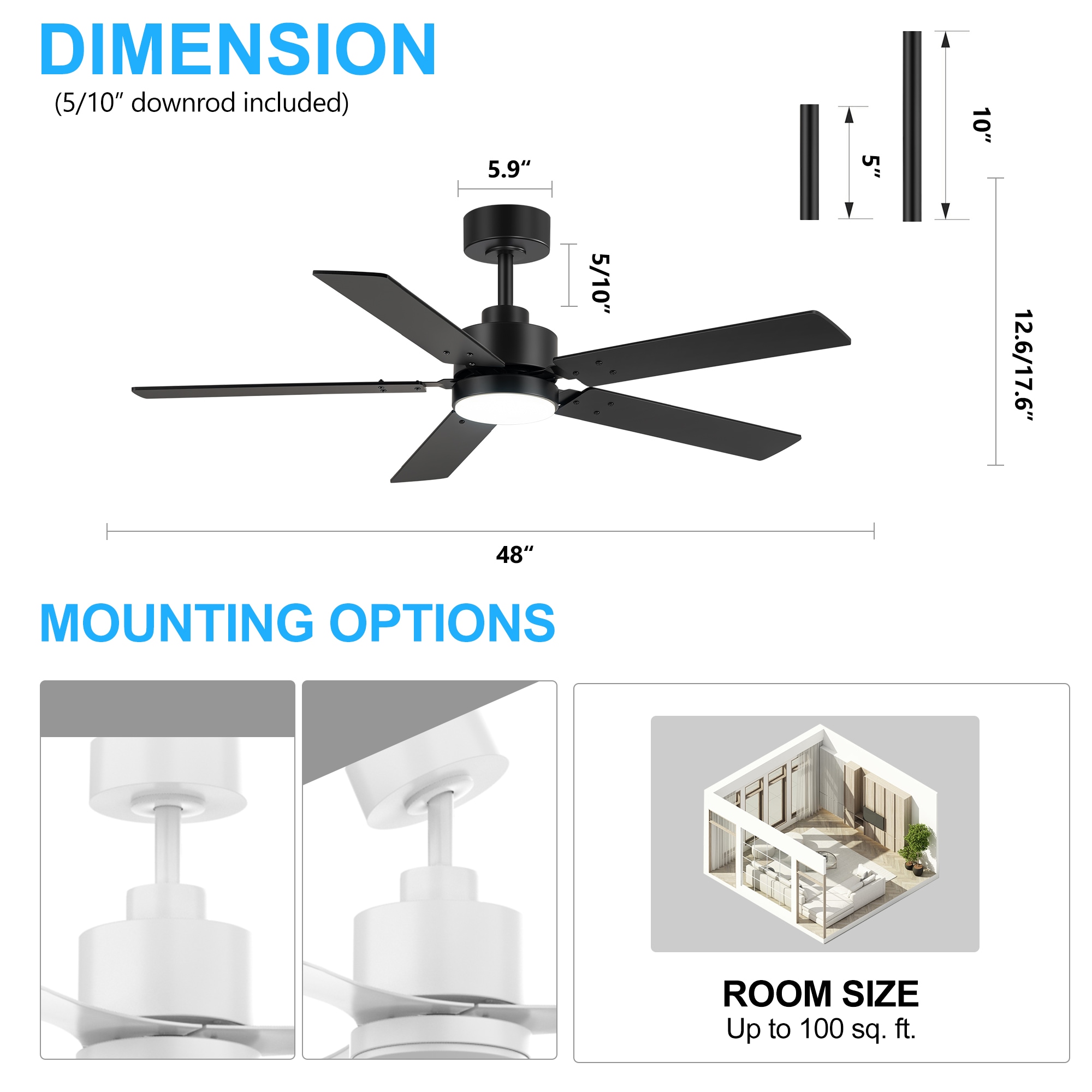 Breezary 30037-BK Ceiling-Fans - View #9