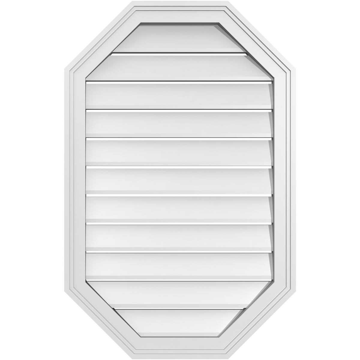 Ekena Millwork GVPOV22X3402SF 22-Inches x 34-Inches Off-white Octagon PVC Gable Louver Vent