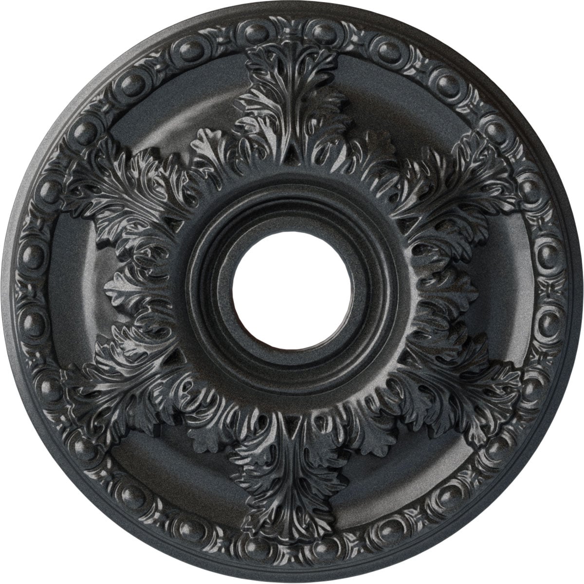 Ekena Millwork CM18GAPES Granada 18-in W x 18-in L Painted Pewter Polyurethane Whole Ceiling Medallion