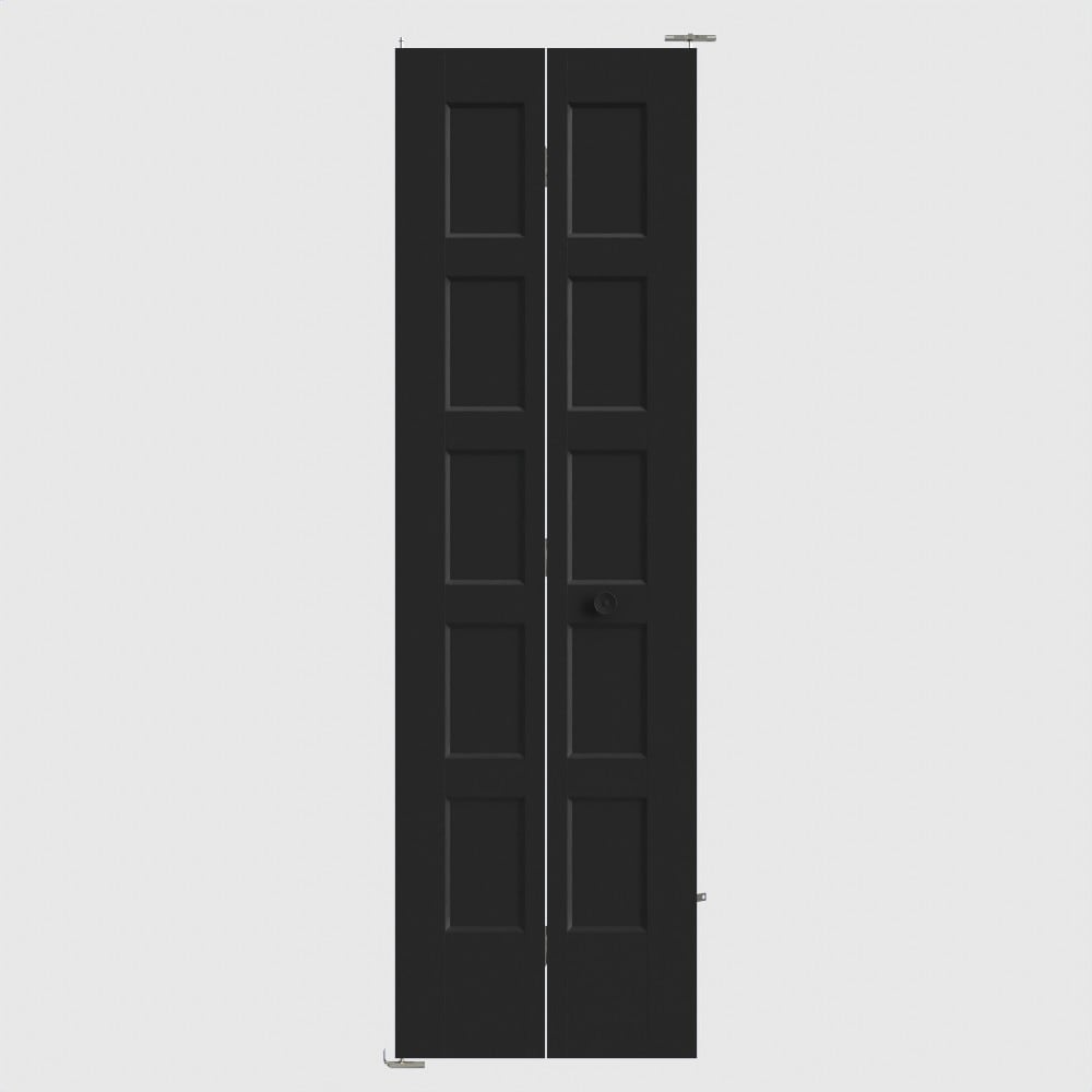 Masonite 640670 Bayshore 24-in x 80-in Midnight 5-panel square Smooth Hollow core Primed Molded composite Closet Bifold Door