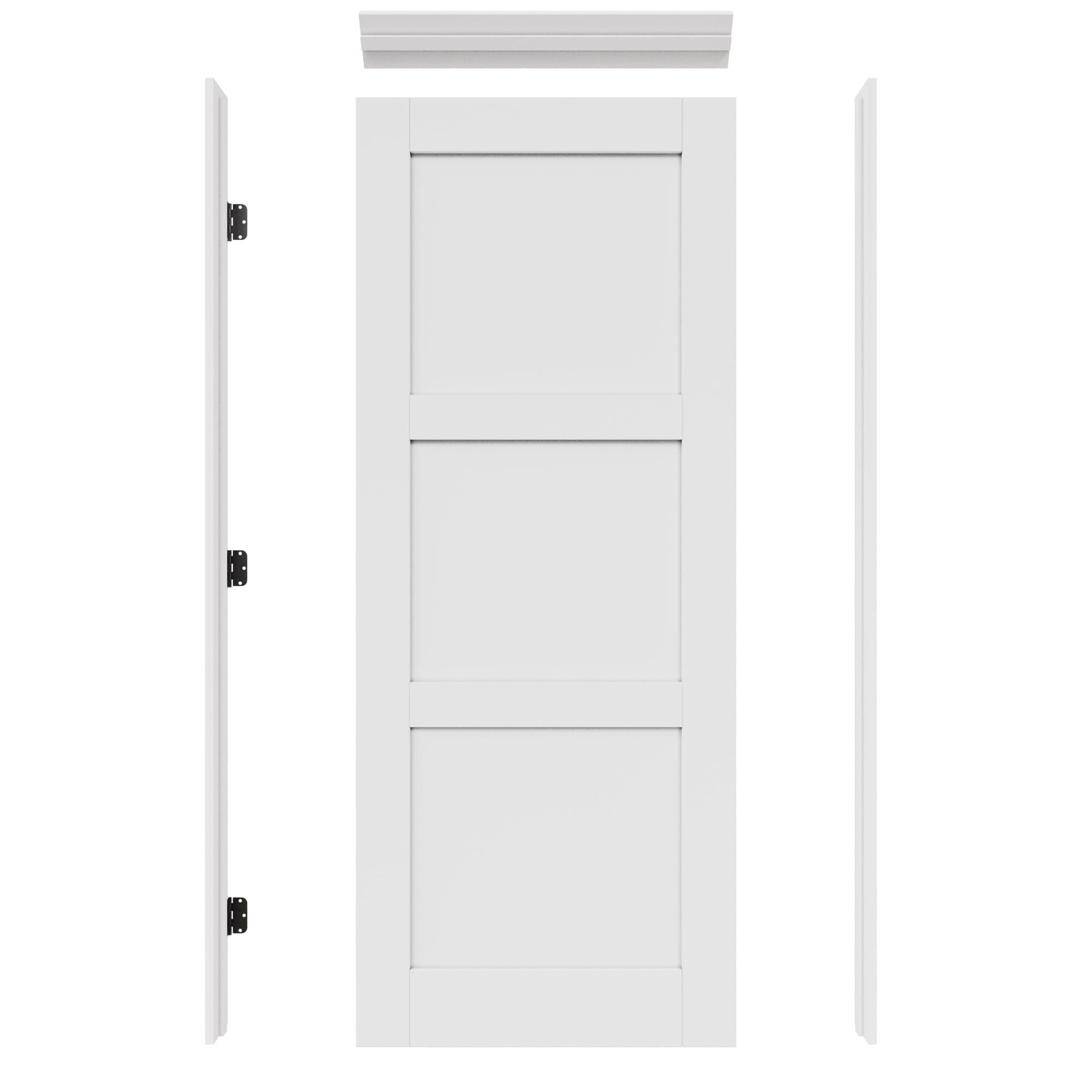 JUJUBON IN-PREPR-FM-SGXB-36R 36-in x 80-in White Quickly Assemble Jamb Solid core 3-panel square Right hand Smooth Prefinished MDF Flat Jamb Single Prehung Interior Door