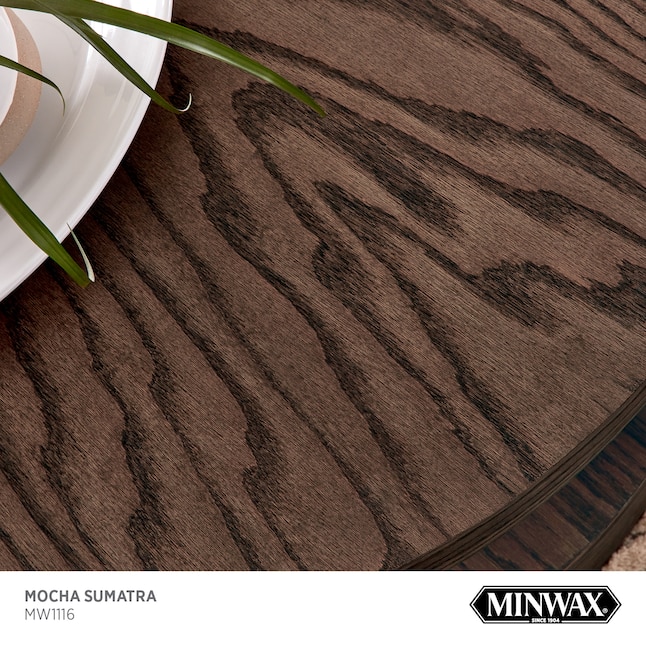 Minwax Wood Finish Water-Based Mocha Sumatra Mw1116 Semi-Transparent  Interior Stain (1-Quart) in the Interior Stains department at