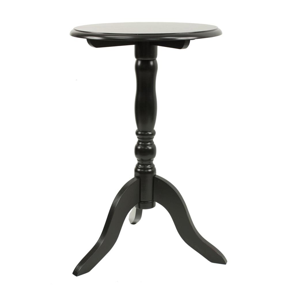 Decor Therapy FR1558 Simplify 15-in W x 24-in H Black Composite Round Country End Table Assembly Required