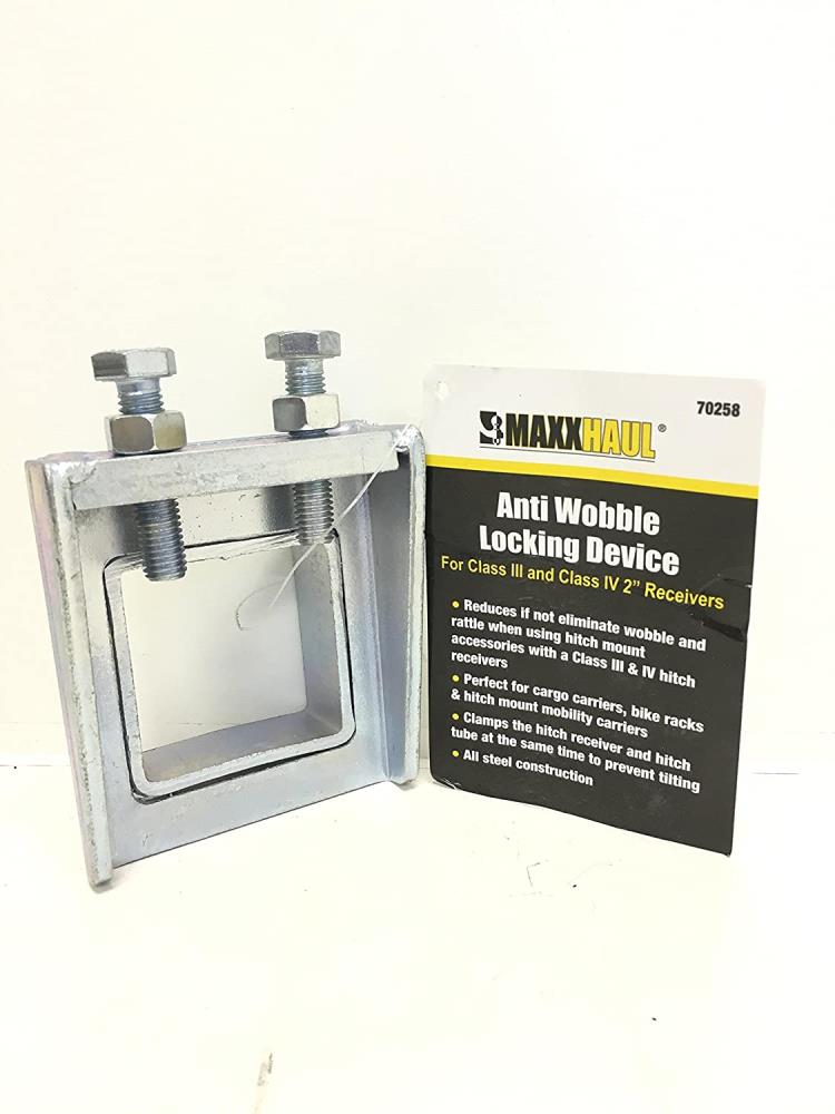 MaxxHaul 70258  70258 Steel Finish 2-in. x 2-in. 2-Bolt Sturdy Anti-Wobble Hitch Adapter Stabilizer