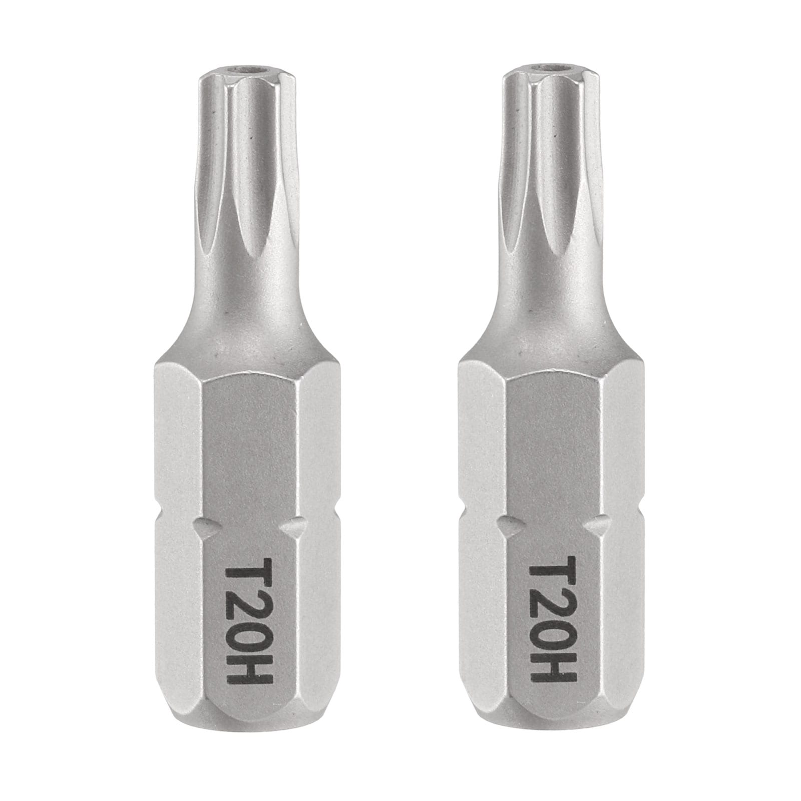 Harfington 2pcs T20H Torx Screwdriver Bit 1/4 Inch Hex Shank 25mm/1 Inch Length Magnetic Star 6 Point Head S2 Steel Screw Driver Bit with Hole #S26030900UX3121