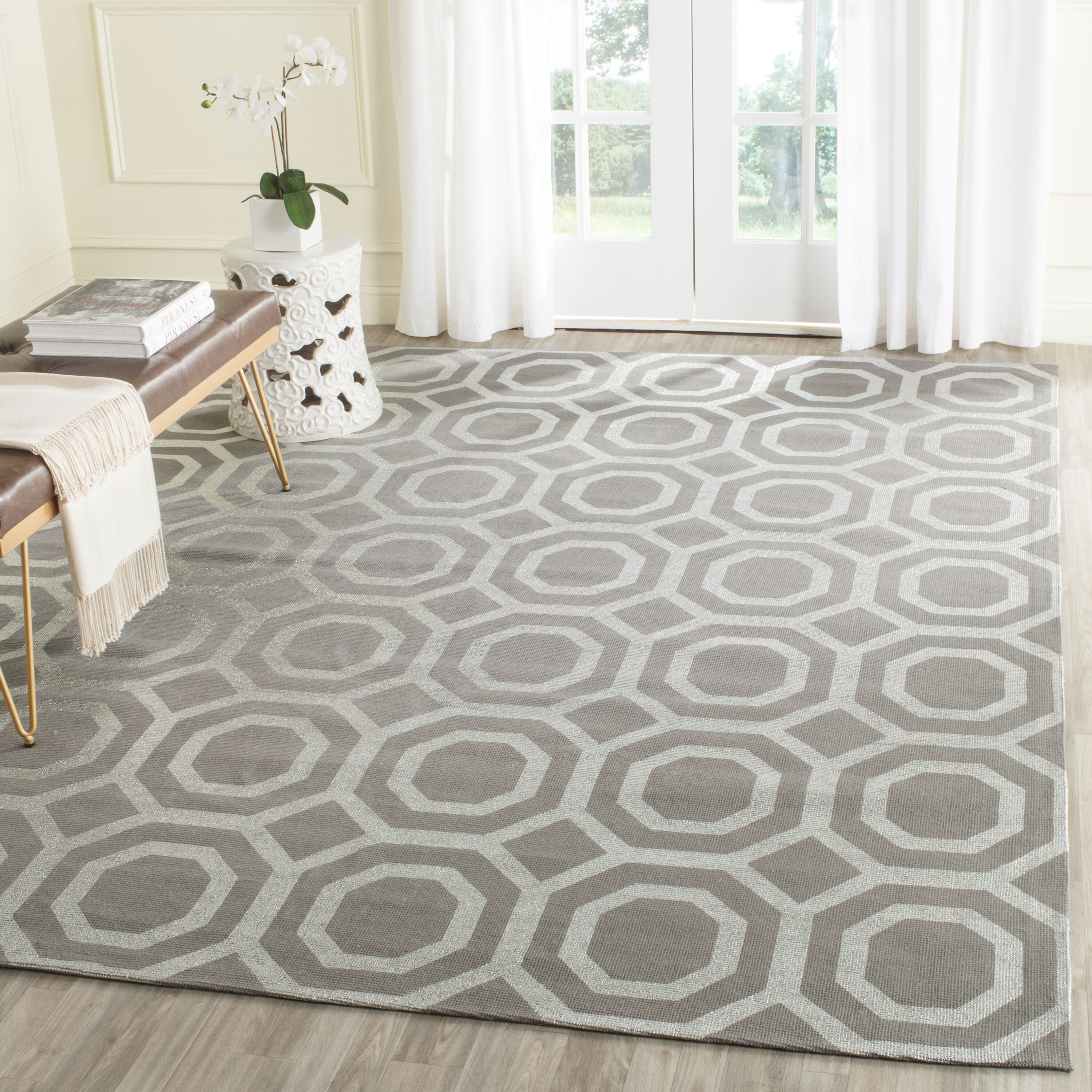  Cedar Brook 268 Gray/Silver Contemporary 7ft-3in x 9ft-3in Large Rectangle Rug