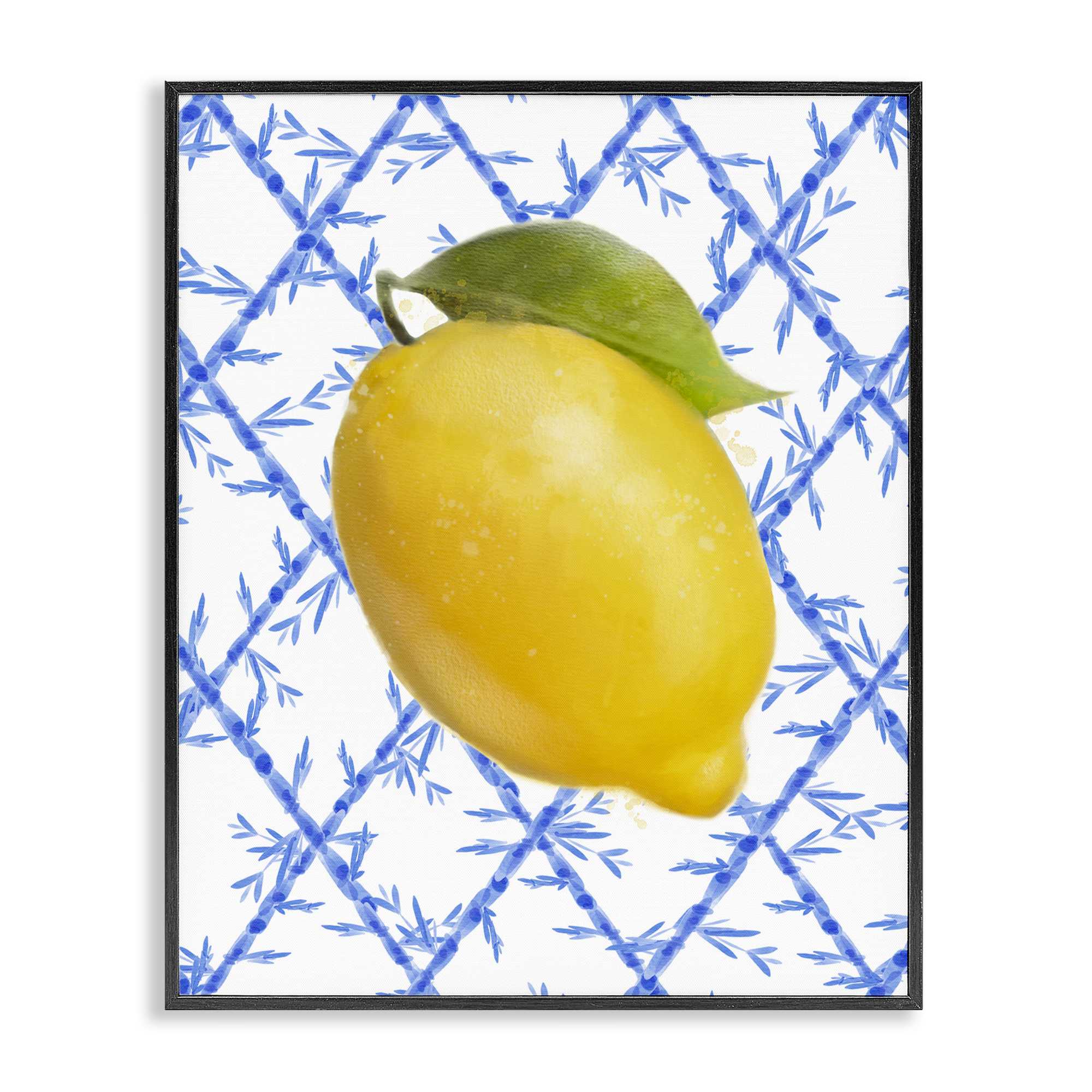 Stupell Industries BS-491-FR-24X30 Lemon Over Bamboo Vines Black Framed Giclee Art By Matthew Piotrowicz 24 x 30