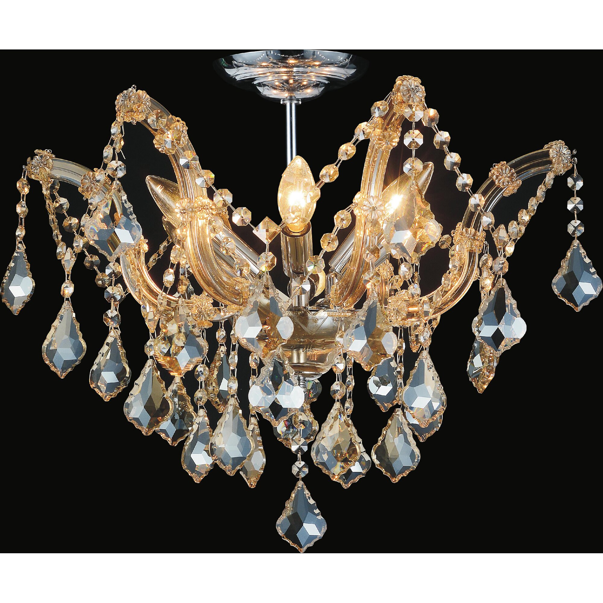 CWI Lighting 8418C20C-6(COGNAC) Payton 6-Light 20-in Chrome Flush Mount Light