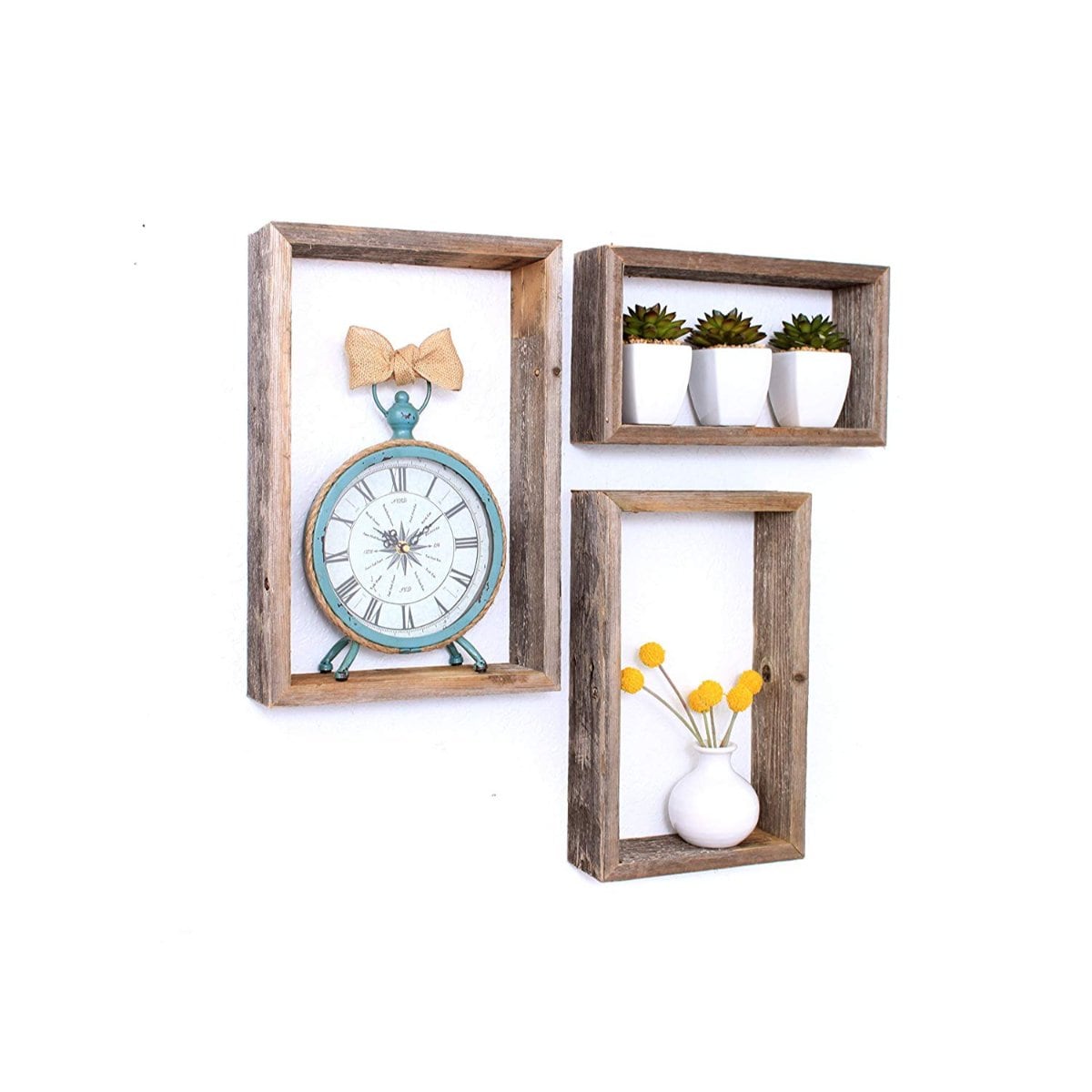 HomeRoots 4000380355 11-Inches W x 18-Inches H Wood Open Box Shelve Industrial Wall accent