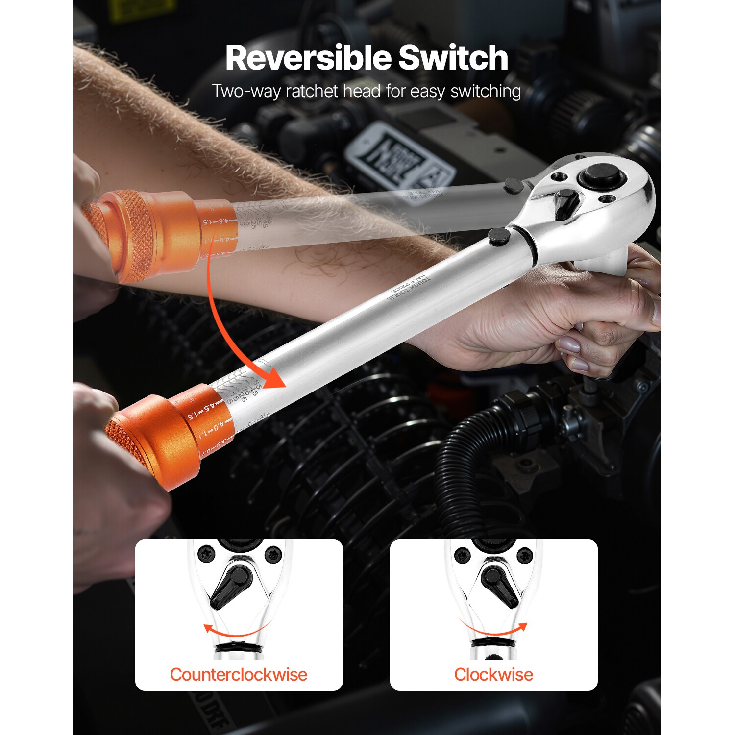 SVOPES 3/8-in Drive Click Torque Wrench 3.7-ft/lb to 44.3-ft/lb in
